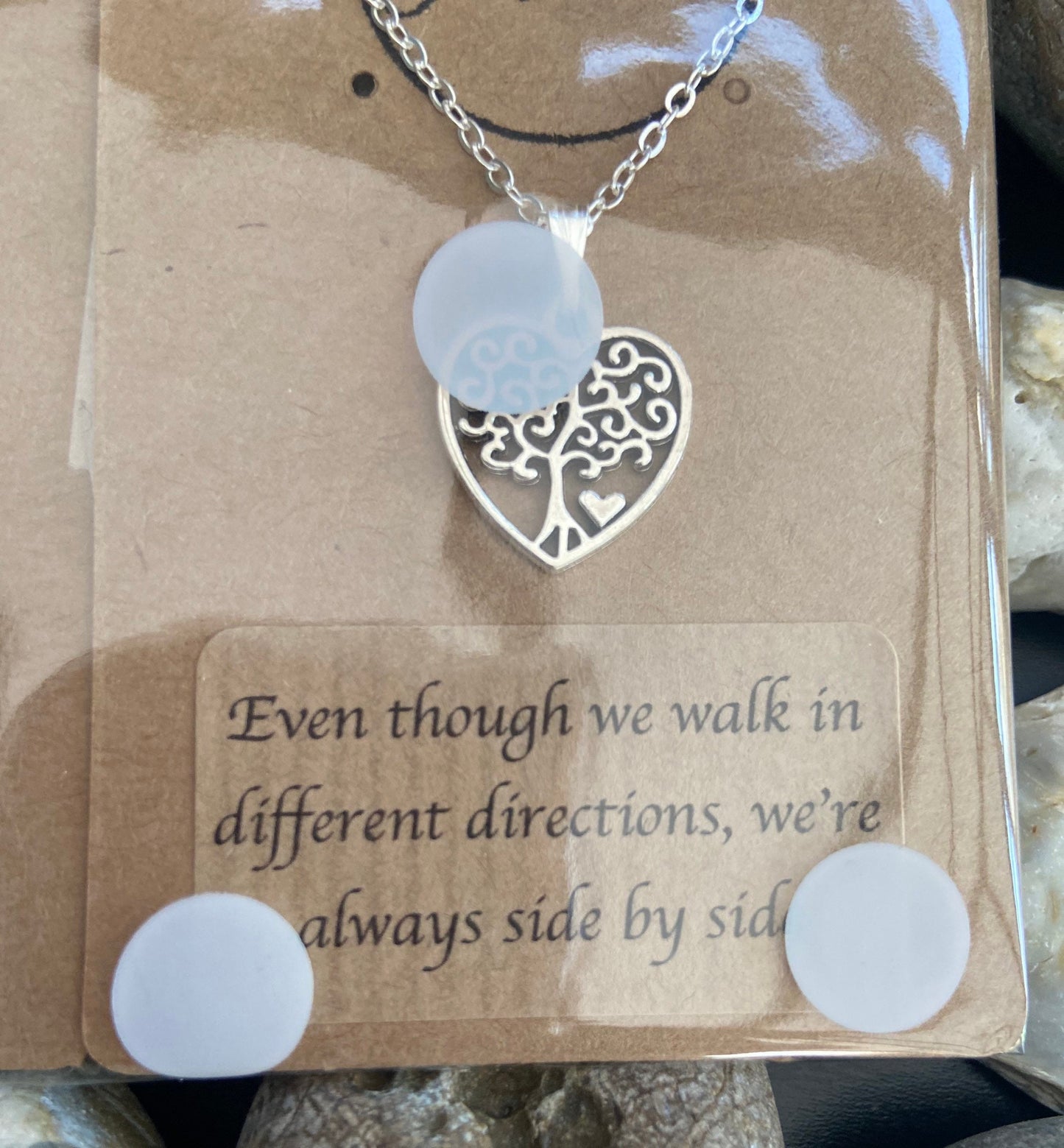 Best Friend Heart Necklaces Gift Set - Best Friends - Mother & Child Heart Tree Of Life Personalised 2 Necklace gifts with your own words...