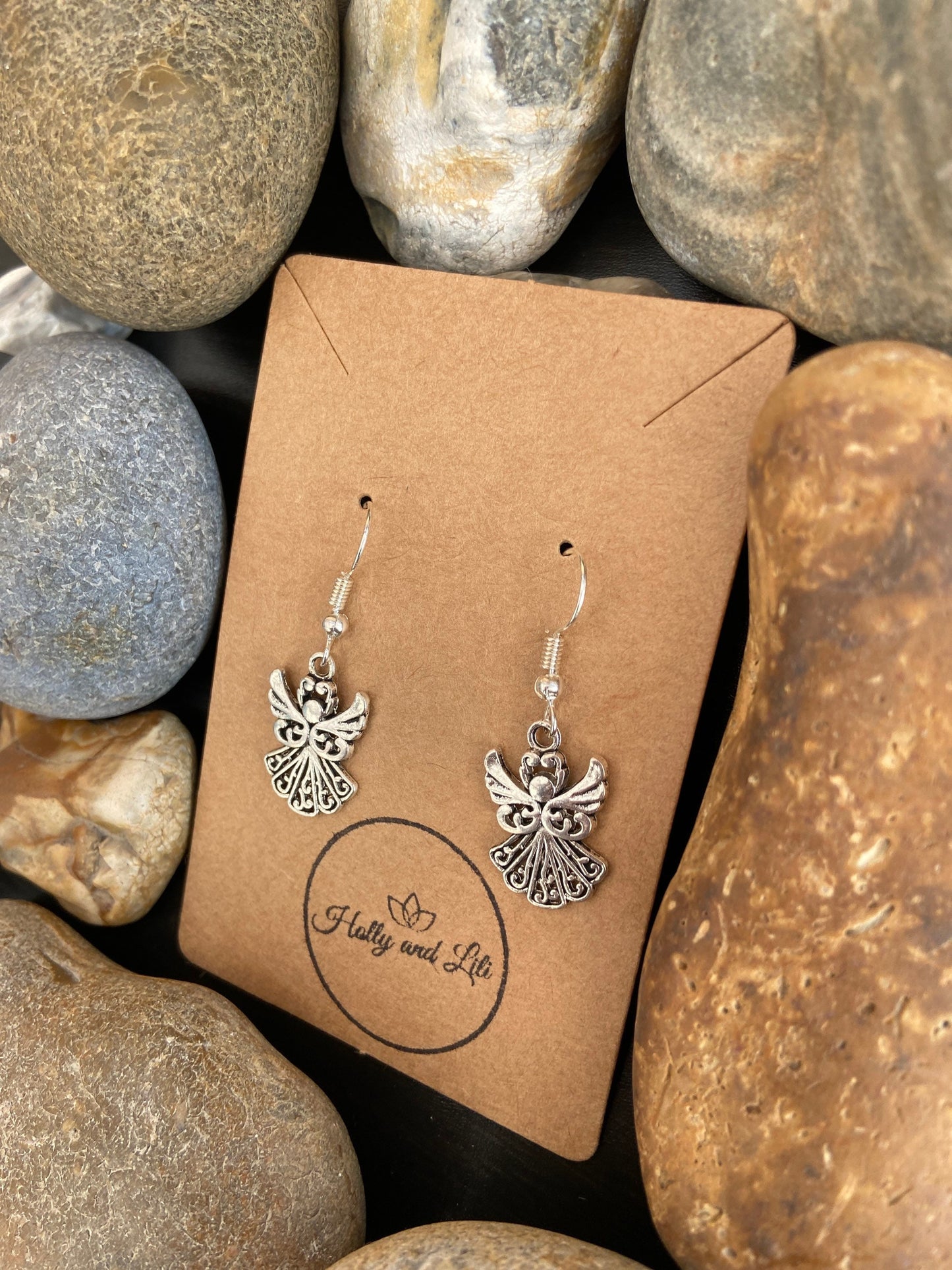 Angel Novelty Style Earrings, Personalised Novelty Earrings Hooks, Guardian Angel Earring Hoops, Angel earrings, Winged Angel Earrings Gift