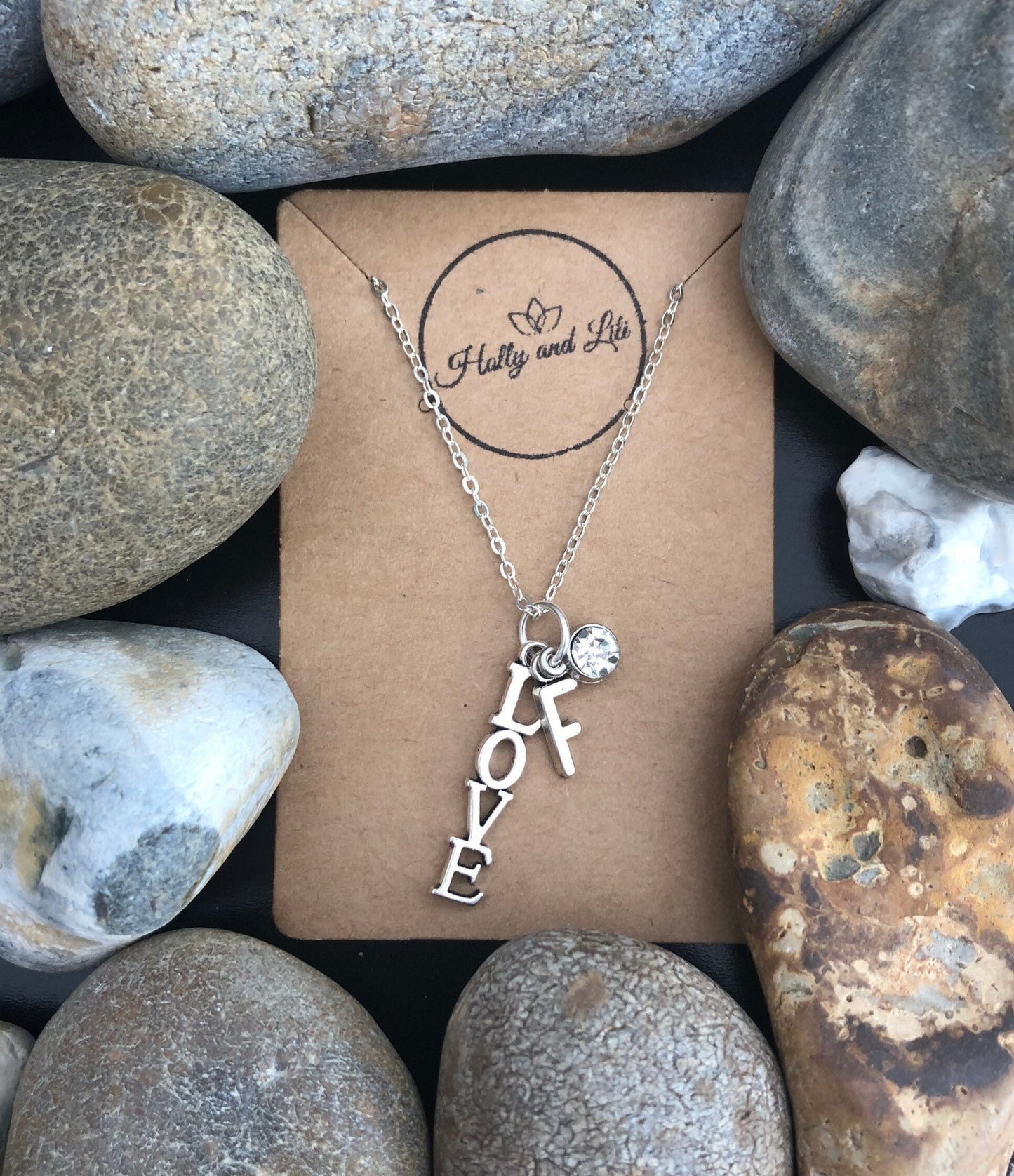 LOVE Letters Personalised Pendant Charm Necklace, Love You Always, Alphabet Initials, Birthstone Charm, Show Of Love Gift, Valentines Gifts