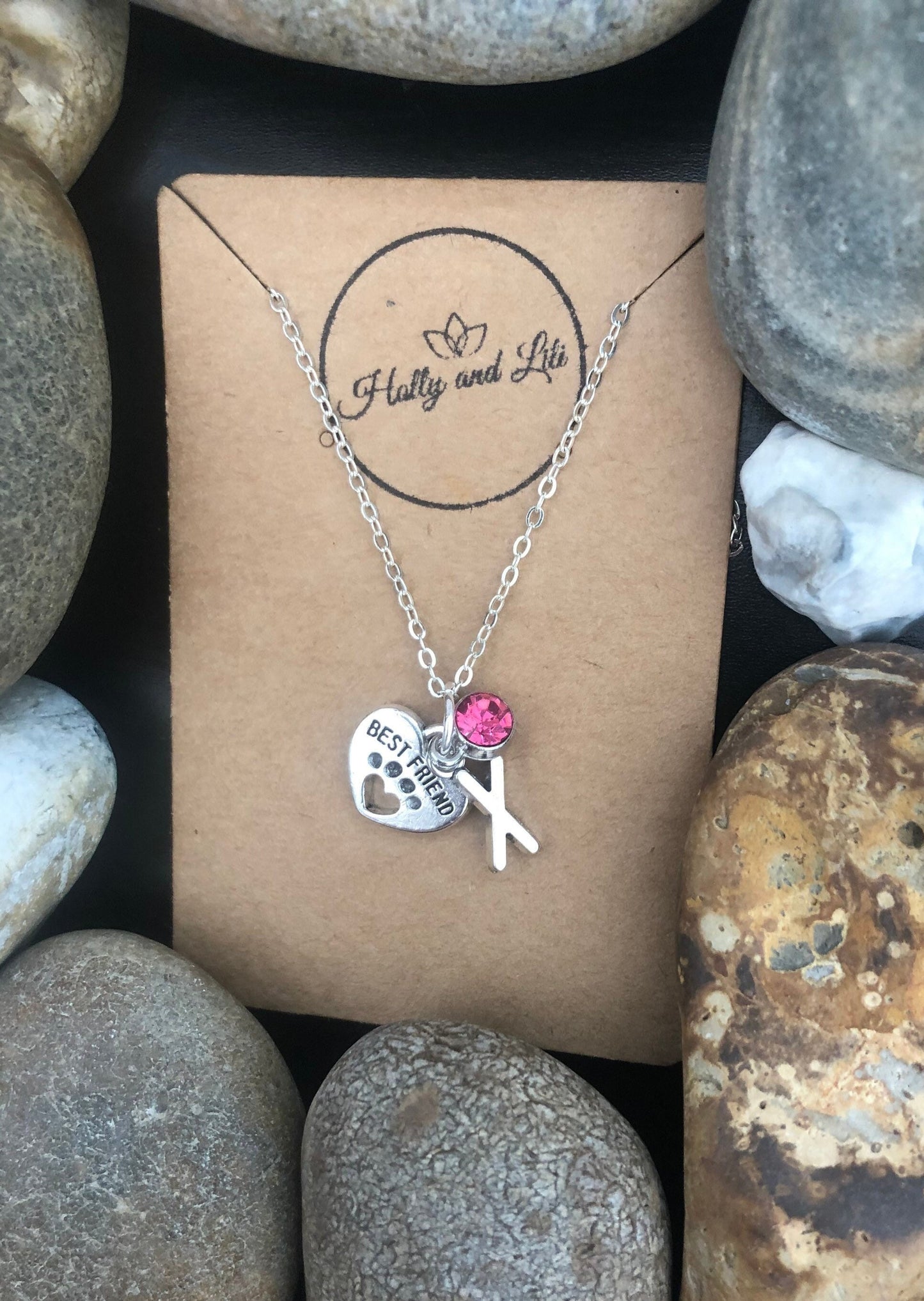 Heart Best Friend Personalised Pendant Charm Necklace, Dog, Cat, Dogs, Alphabet Initials, Birthstone Charm, Animal Lover, Remember Them