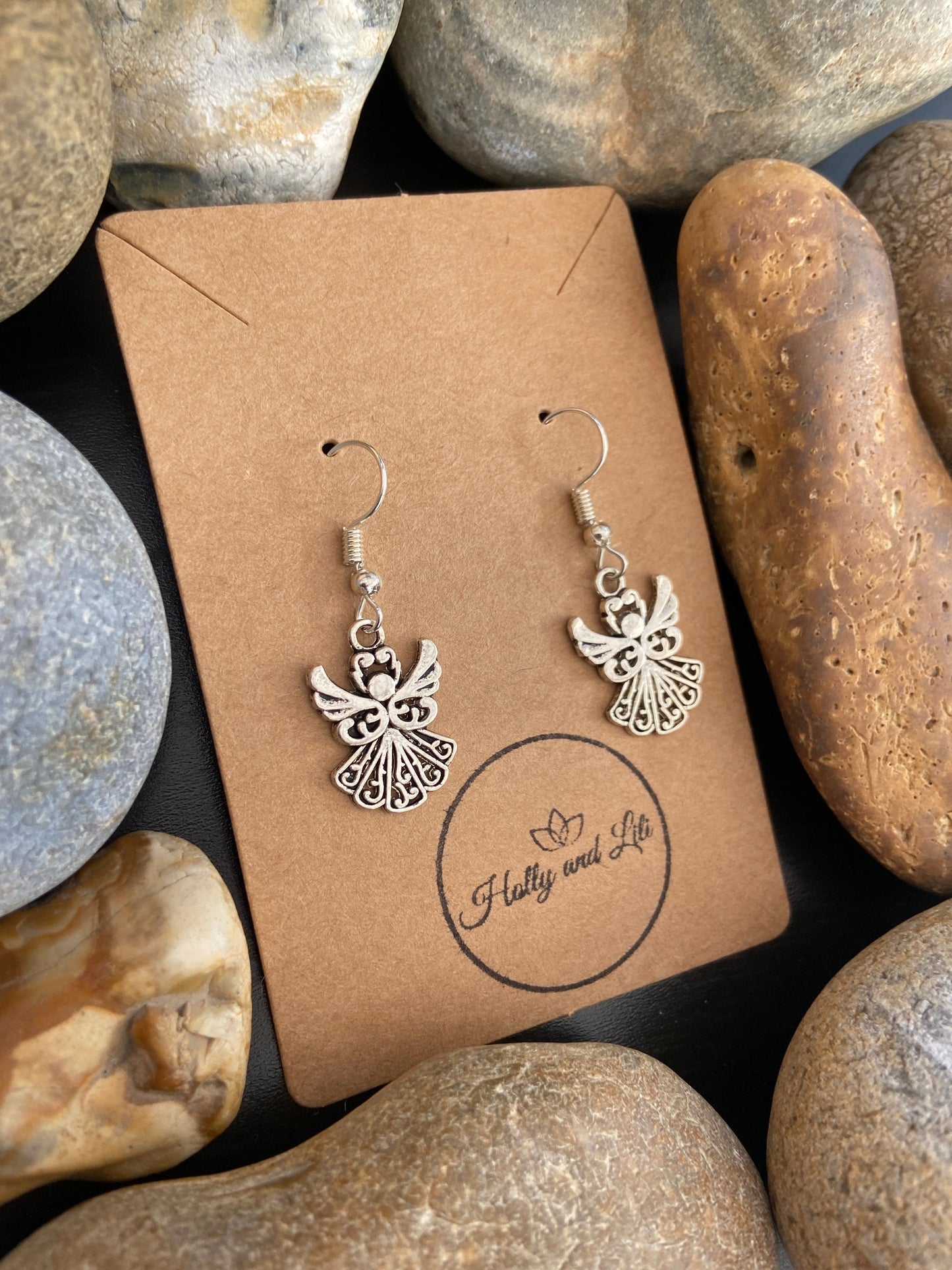 Angel Novelty Style Earrings, Personalised Novelty Earrings Hooks, Guardian Angel Earring Hoops, Angel earrings, Winged Angel Earrings Gift