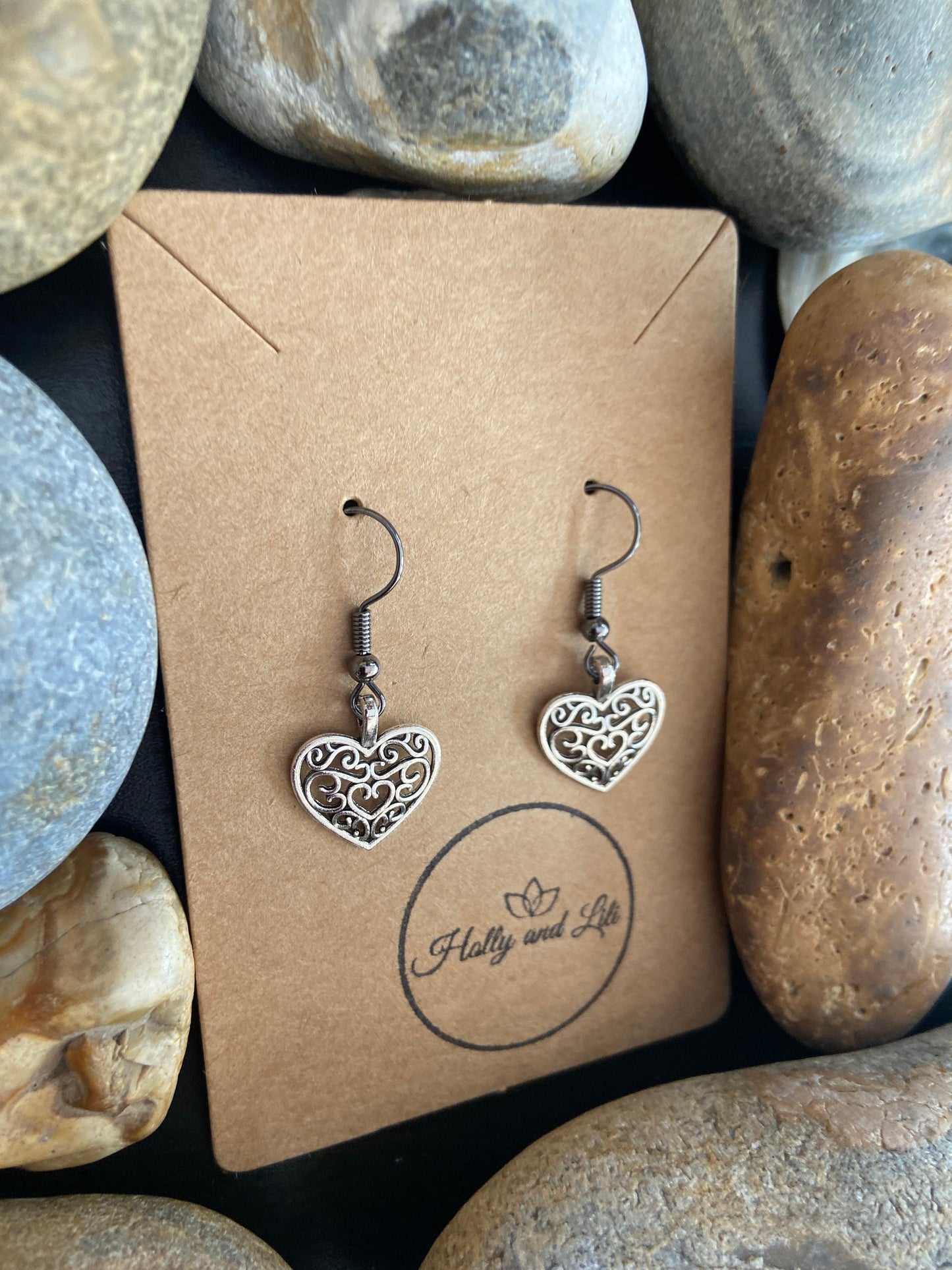 Heart Of Love Style Novelty Personalised Earrings, Silver Personalised Love Hoops, Love Earrings, Heart Earrings, Silver Heart Earring Gift