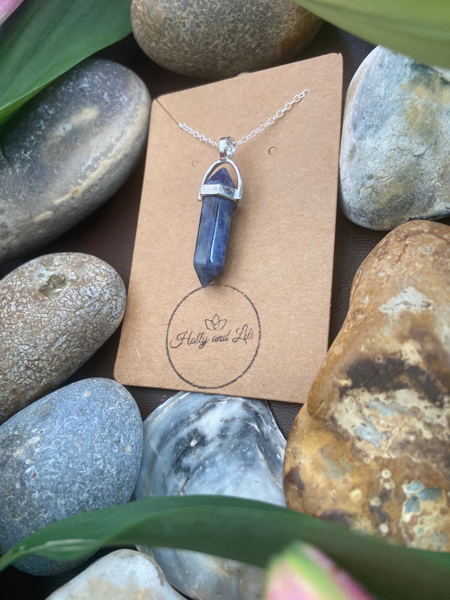 Lapis Lazuli Hexagon Crystal Necklace, Alphabet Initial, Lapis Lazuli Gemstone, Lapis Lazuli Necklace, Chain, Birthstone Necklace Gifts