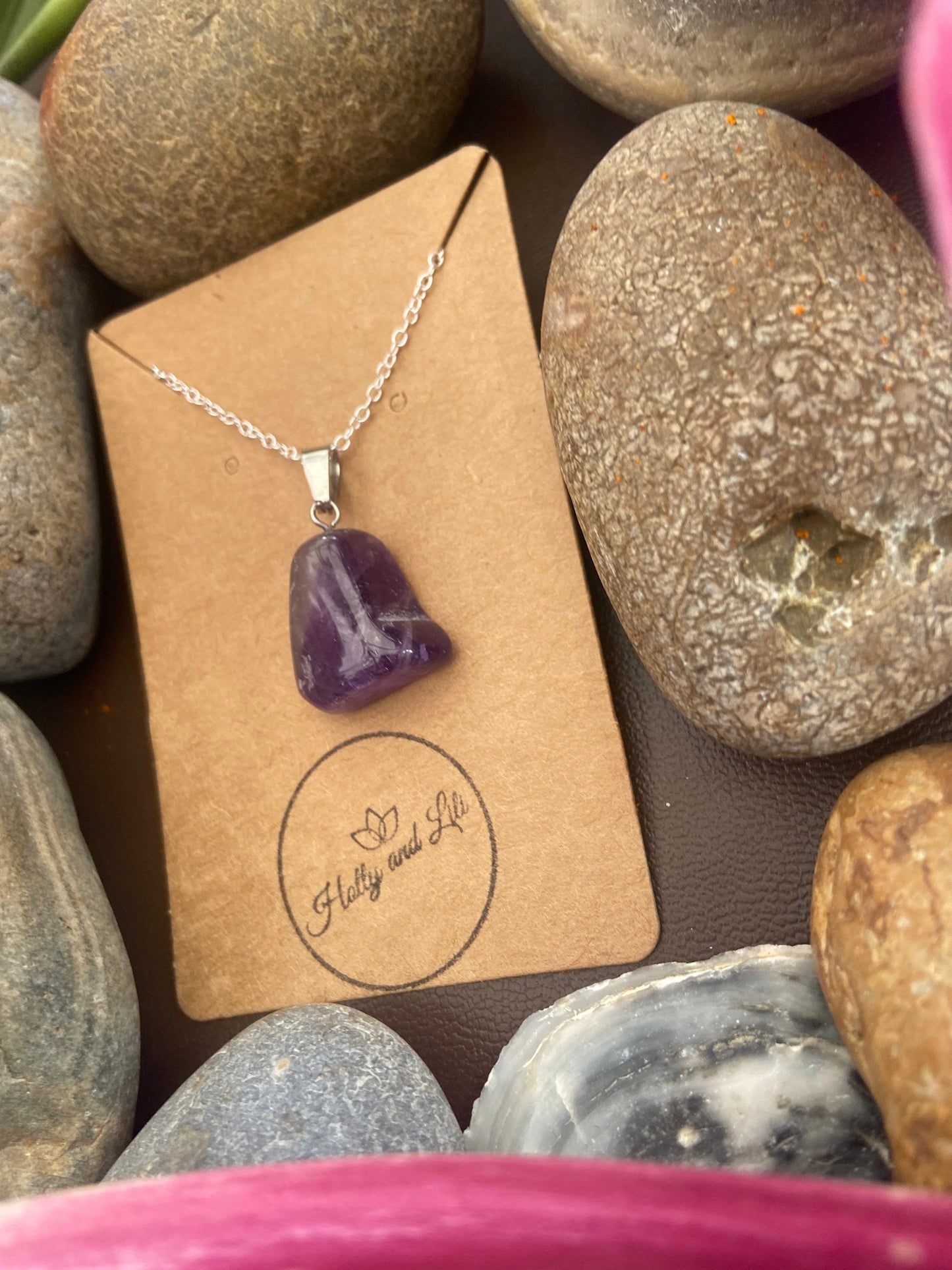 Amethyst Agate Crystal Necklace, Alphabet Initial, Amethyst Gemstone, Amethyst Necklace, Amethyst Chain, Birthstone Necklace Gifts, Purple