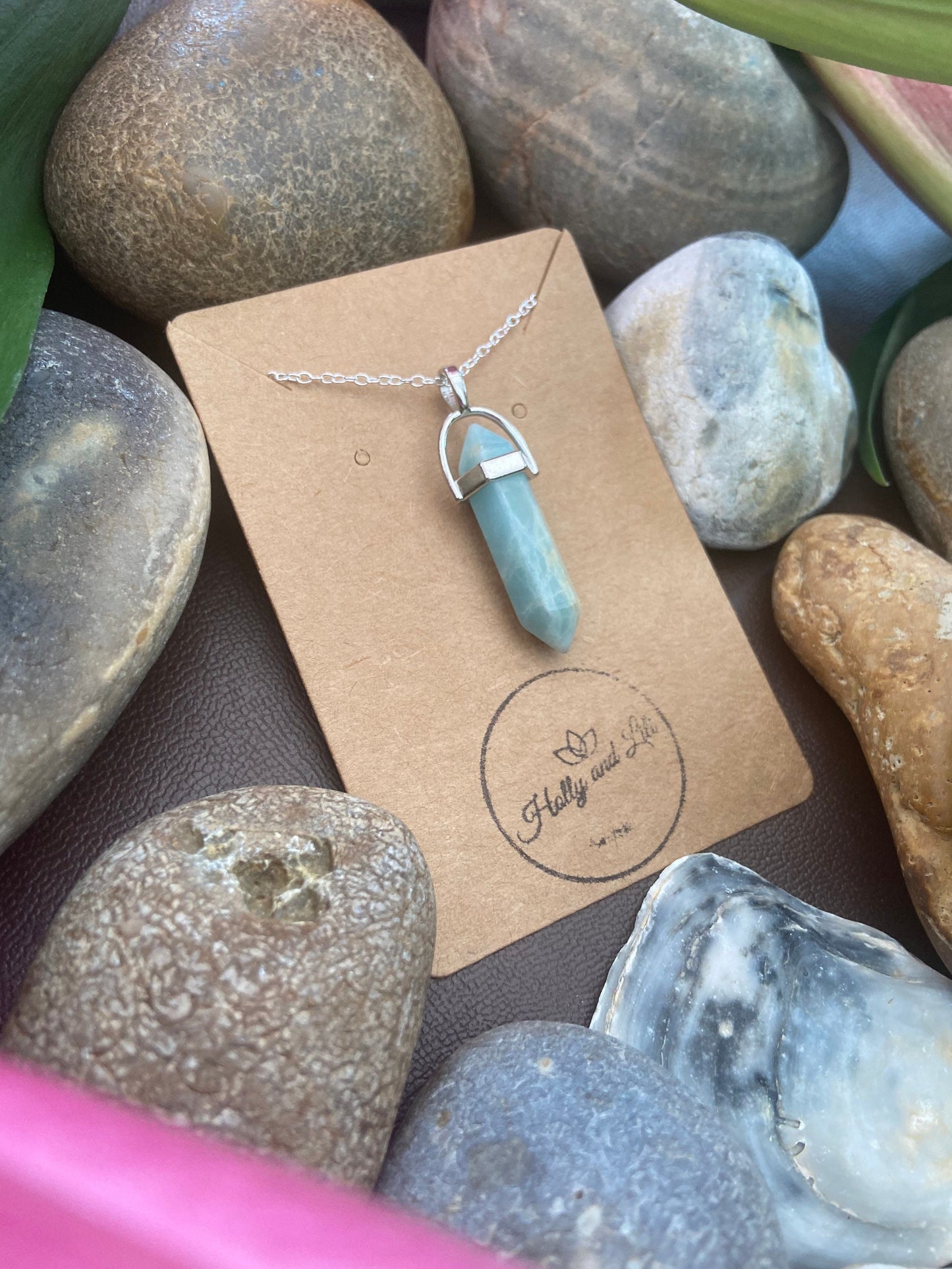 Amazonite Hexagon Crystal Necklace, Alphabet Initial, Aventurine Crystal Gemstone, Green Aventurine Necklace, Birthstone Necklace Gifts,