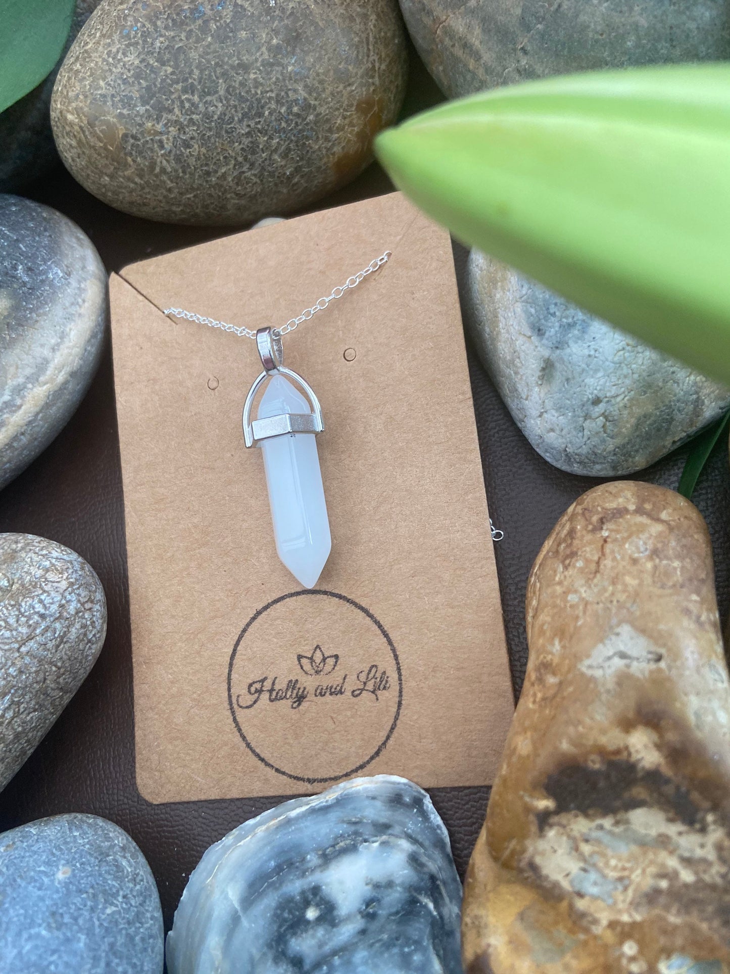 White Jade Hexagon Crystal Necklace, Alphabet Initial, White Jade Gemstone, White Jade Necklace, White Jade Chain, Birthstone Necklace Gifts