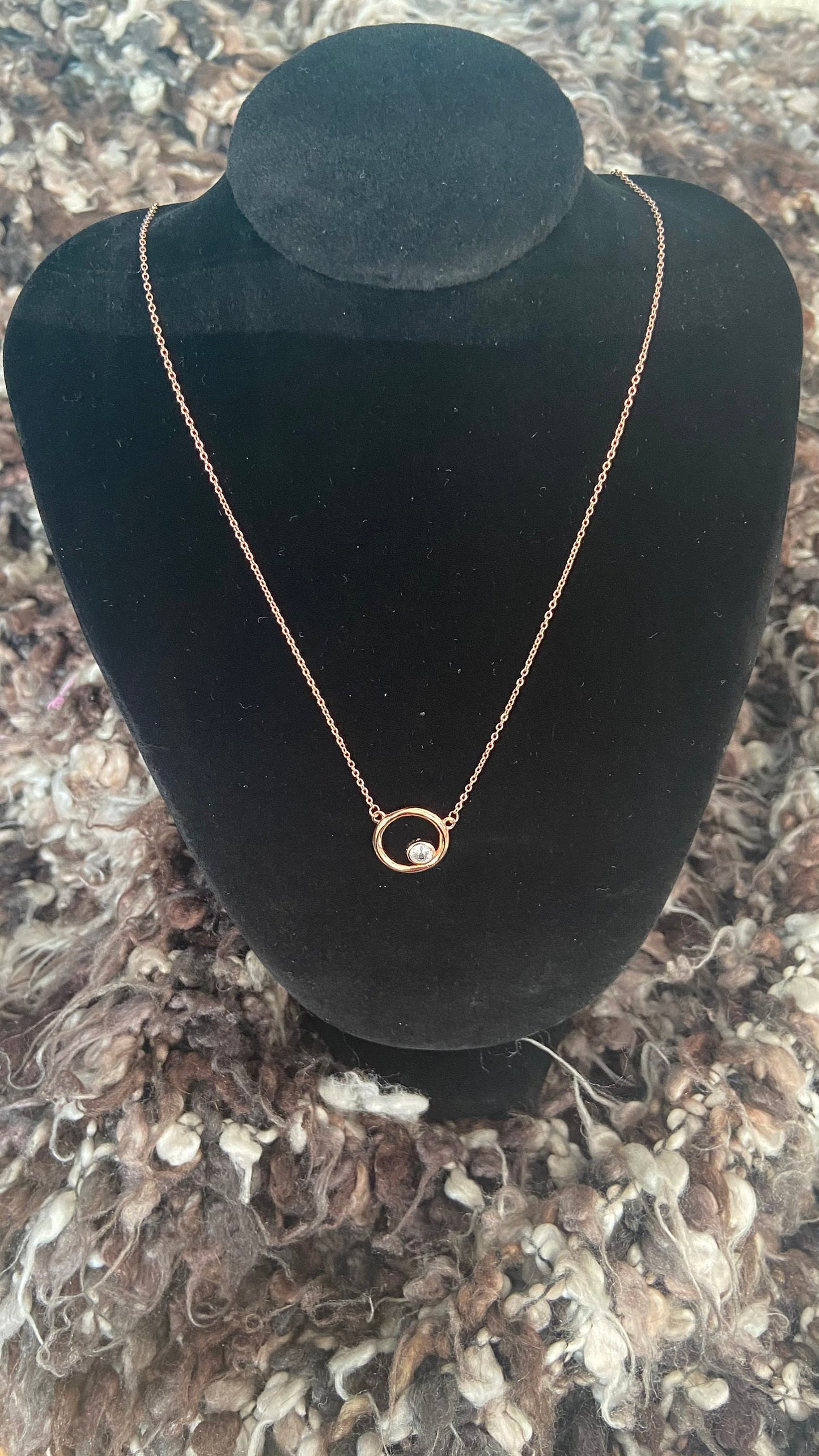 Rose Gold Necklace, Zirconia Pendant, Stirling Silver 925, Rose Gold, Gift For Her, For Wife, For Partner, Rose Gold Sterling Silver