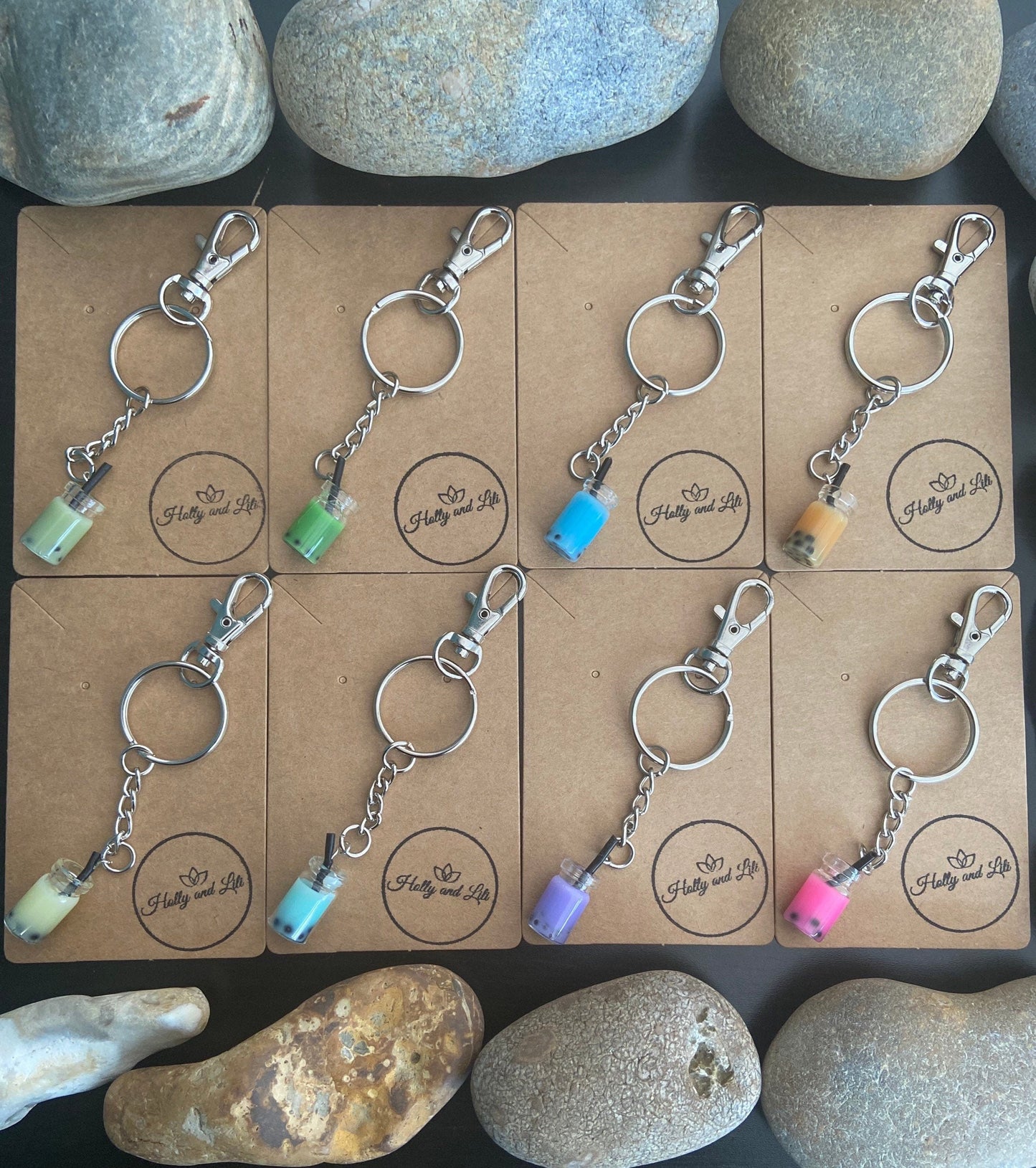 Bubble Tea Novelty Keyrings, Bubble Tea Keychains, Zipper Chains, Boba Tea charm keyring, Personalised Keyring, Cute Unique Gifts For Her