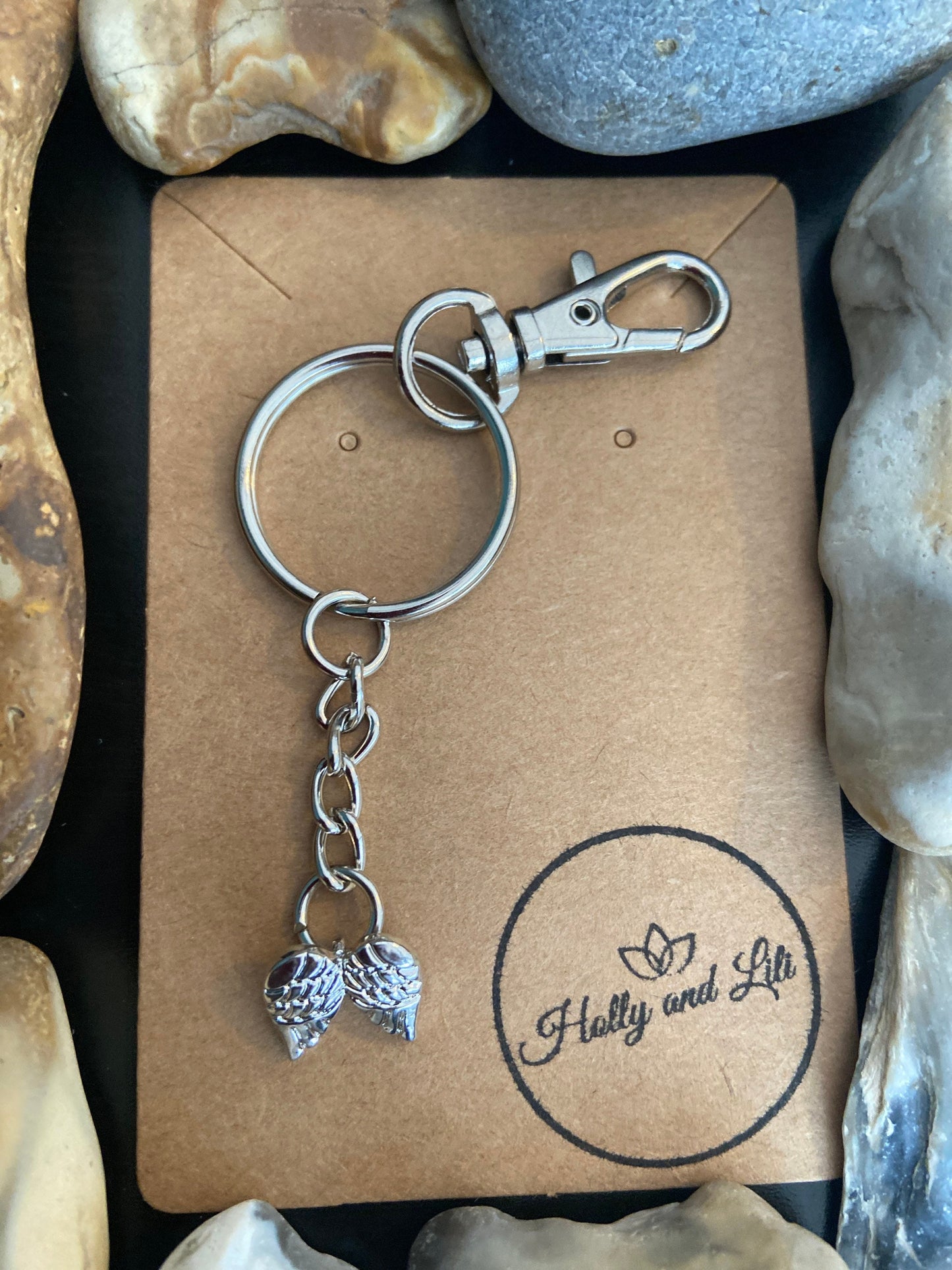 Silver Guardian Angel Keyring, Winged Guardian Keychain, Love Keyring, Always There keyring, Gift For Best Friend Keyring, Zipper Chain Gift