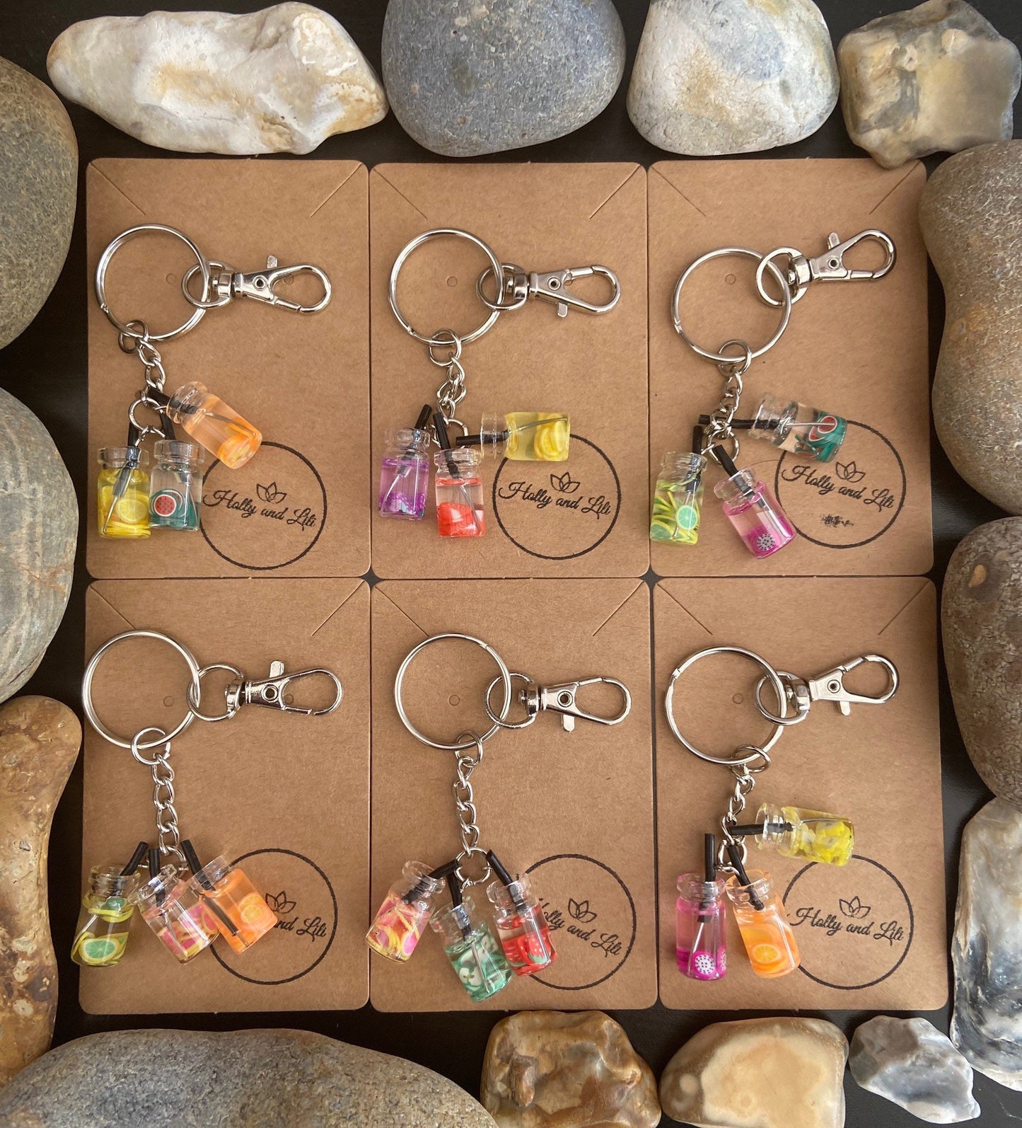 Bubble Tea Fruit Triple Keyring Selection - From Holly And Lili…