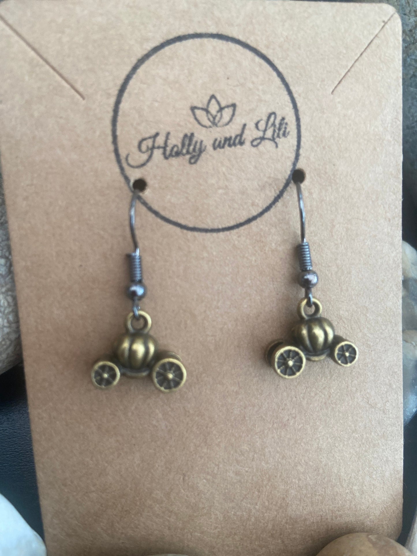 Pumpkin Carriage Halloween Style Earrings - From Holly And Lili...