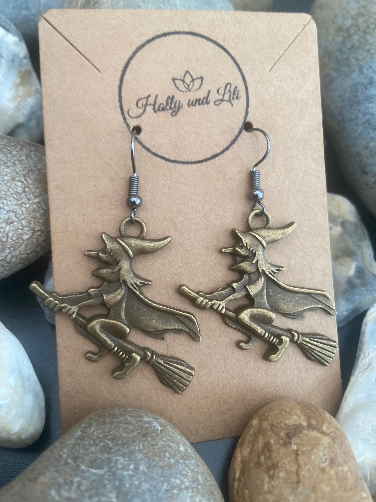 Witch On A Broomstick Halloween Style Earrings - From Holly And Lili...