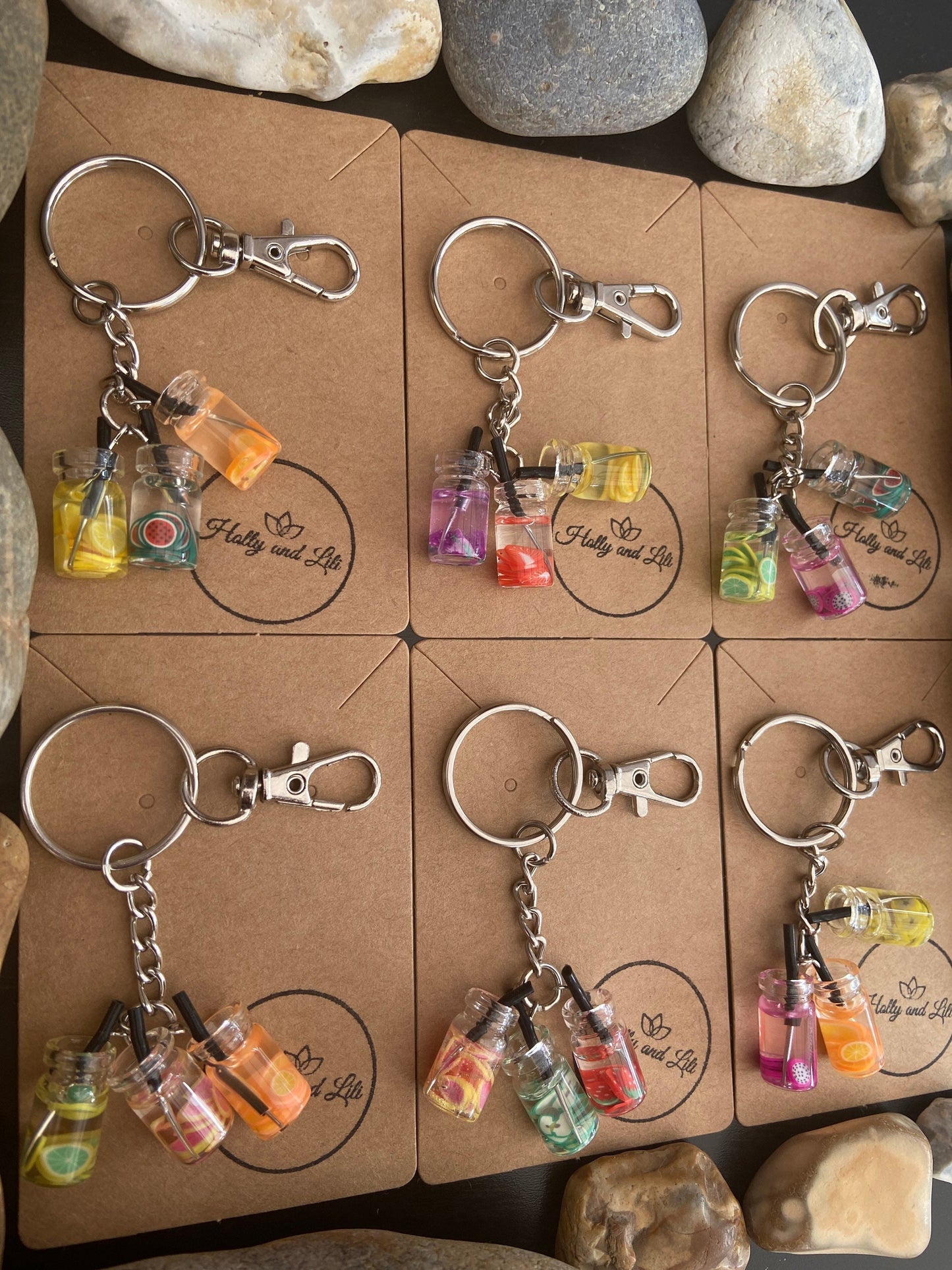 Bubble Tea Fruit Triple Keyring Selection - From Holly And Lili…