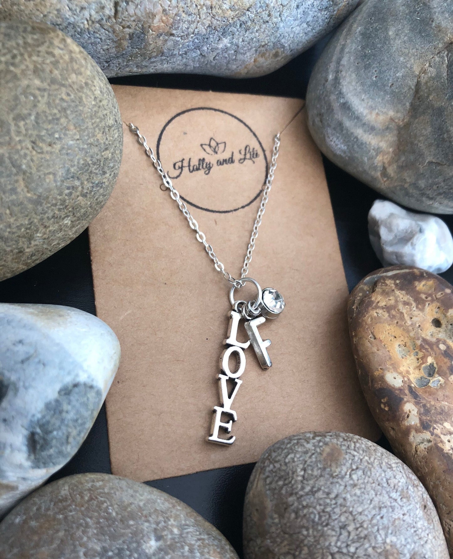 LOVE Letters Personalised Pendant Charm Necklace, Love You Always, Alphabet Initials,  Birthstone Charm, Show Of Love Gift, Valentines Gifts