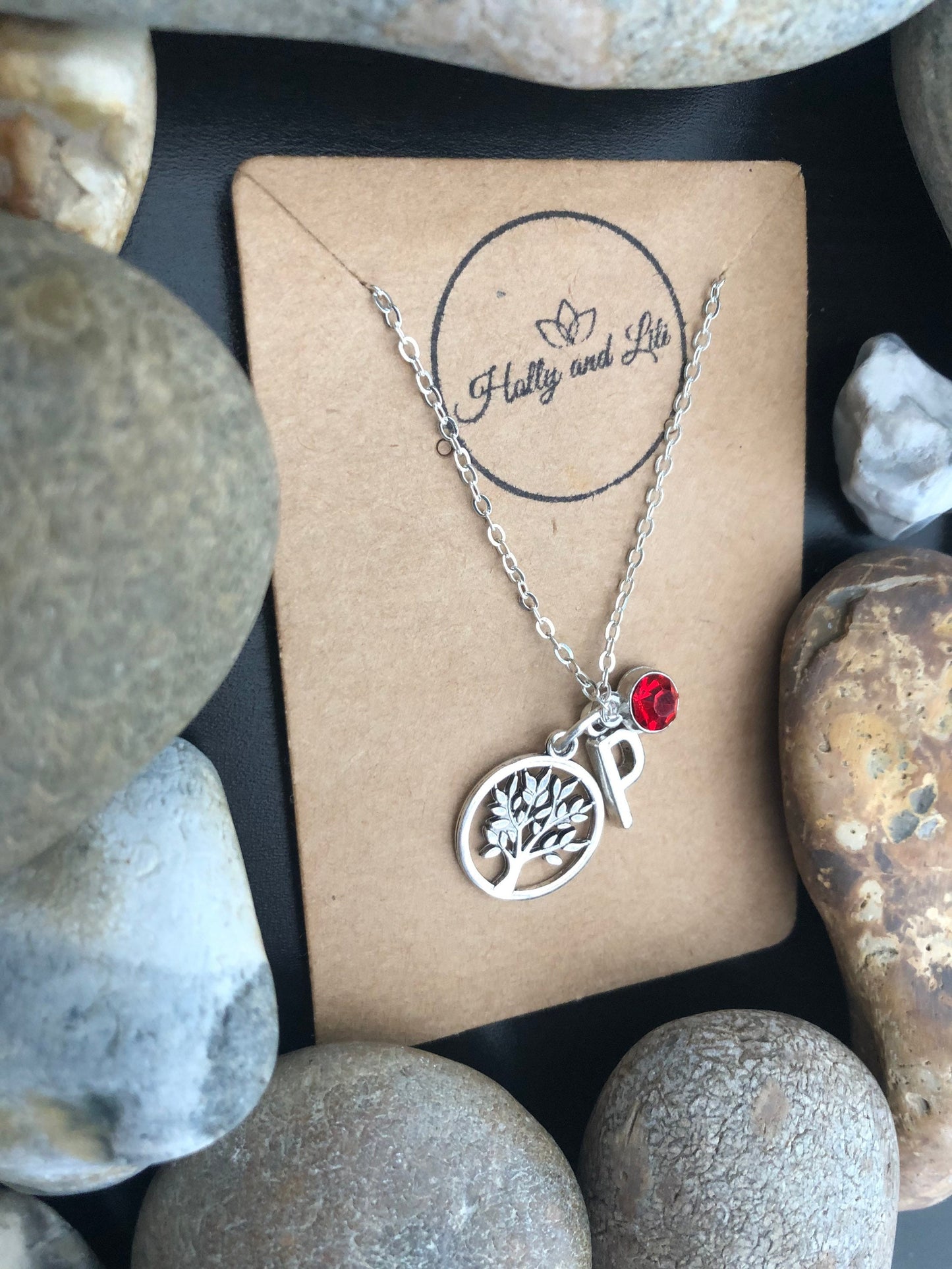 Tree Of Life Personalised Pendant Charm Necklace, Alphabet Initials, Birthstone Charm, Miracle trees, Afterlife, Earth And Heaven Cute Gifts