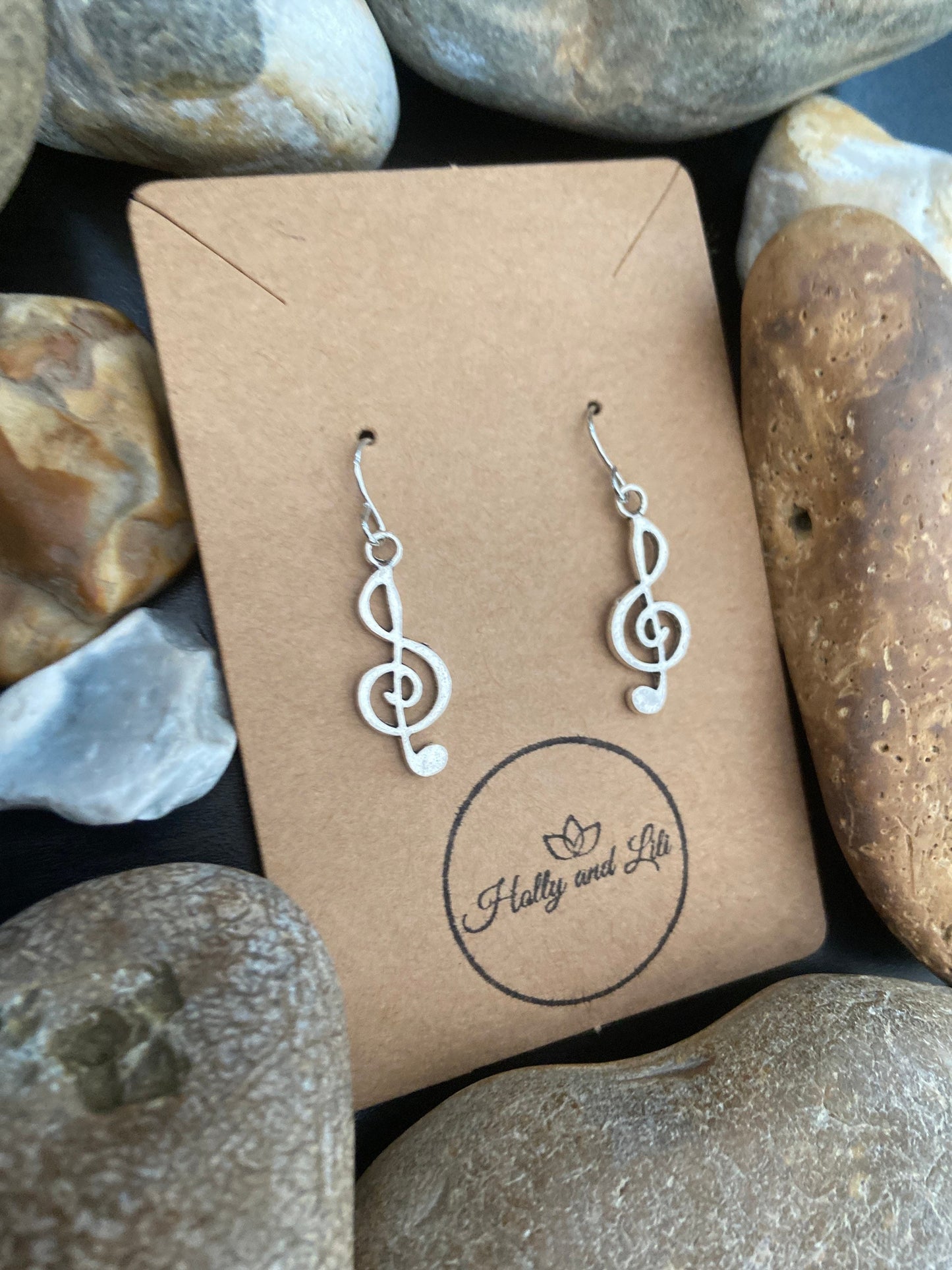 Treble Clef Music Note Earrings, Personalised Hooks, Music Note Gifts, Music Lover, Treble Clef Hoops, Personalise Silver Earring, Gifts For