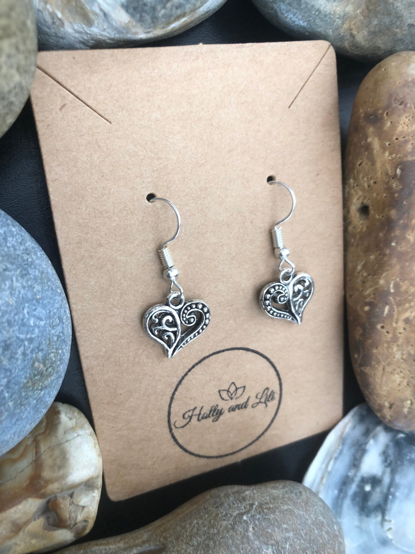 Heart Style Love You Earrings, Personalised Heart Earrings, Slanted Heart, Antique hearts earrings, Heart Earrings, Love Hoops, Lover Gifts