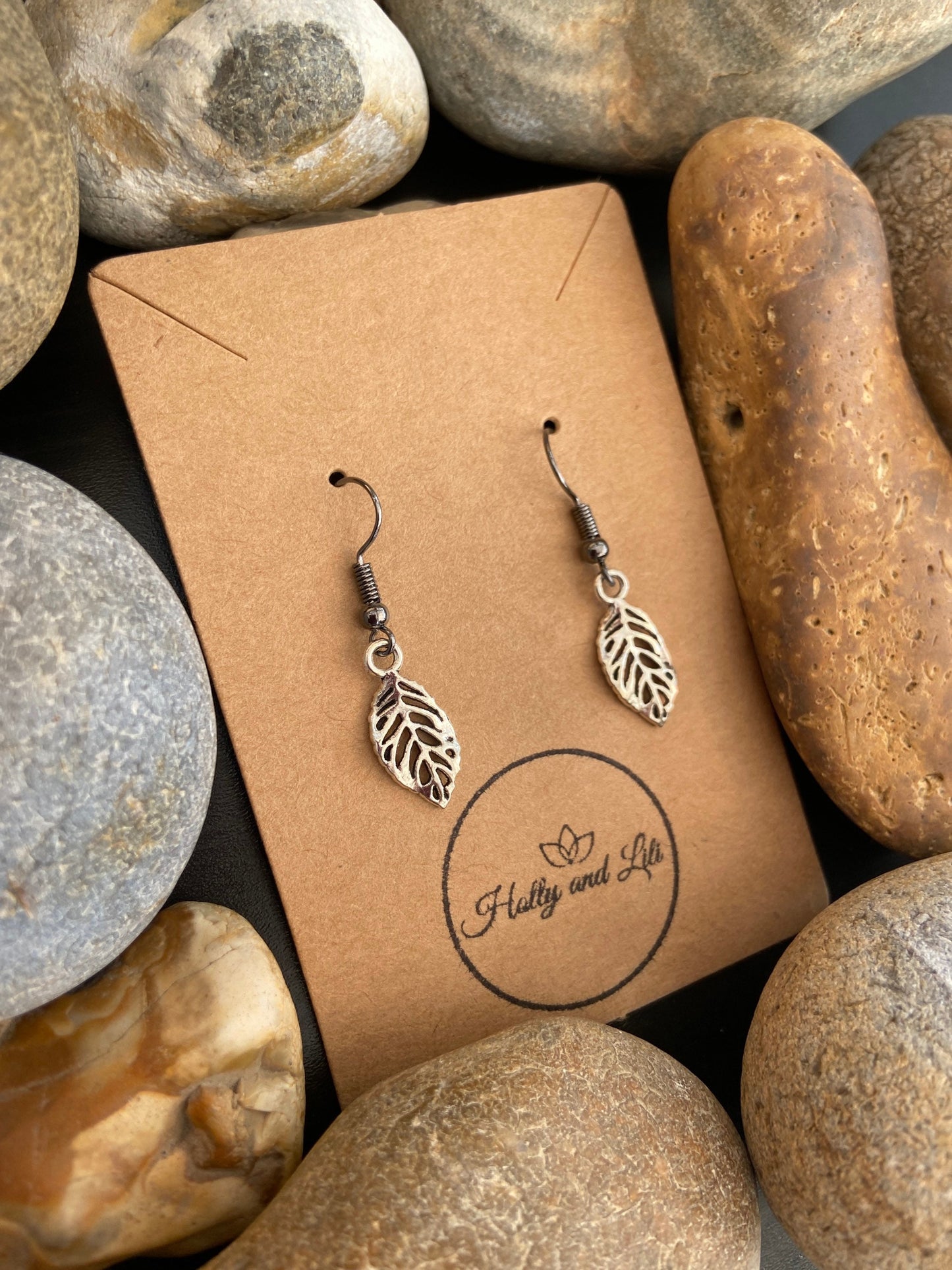 Leaf Novelty Silver Style Earrings, Personalised Earrings, Leaves Earrings, Leaf Earring Hoops, Branches Leaves earrings, Leaf Earring Gifts