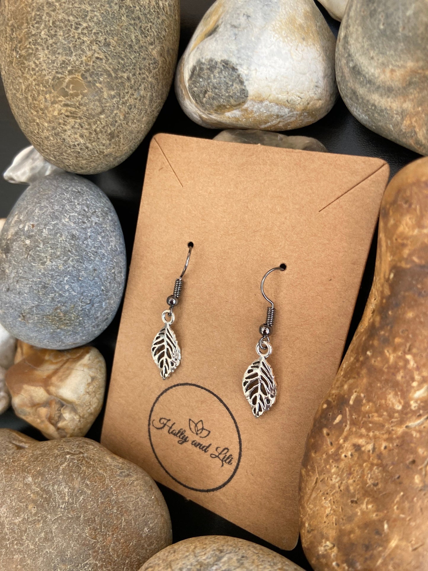 Leaf Novelty Silver Style Earrings, Personalised Earrings, Leaves Earrings, Leaf Earring Hoops, Branches Leaves earrings, Leaf Earring Gifts