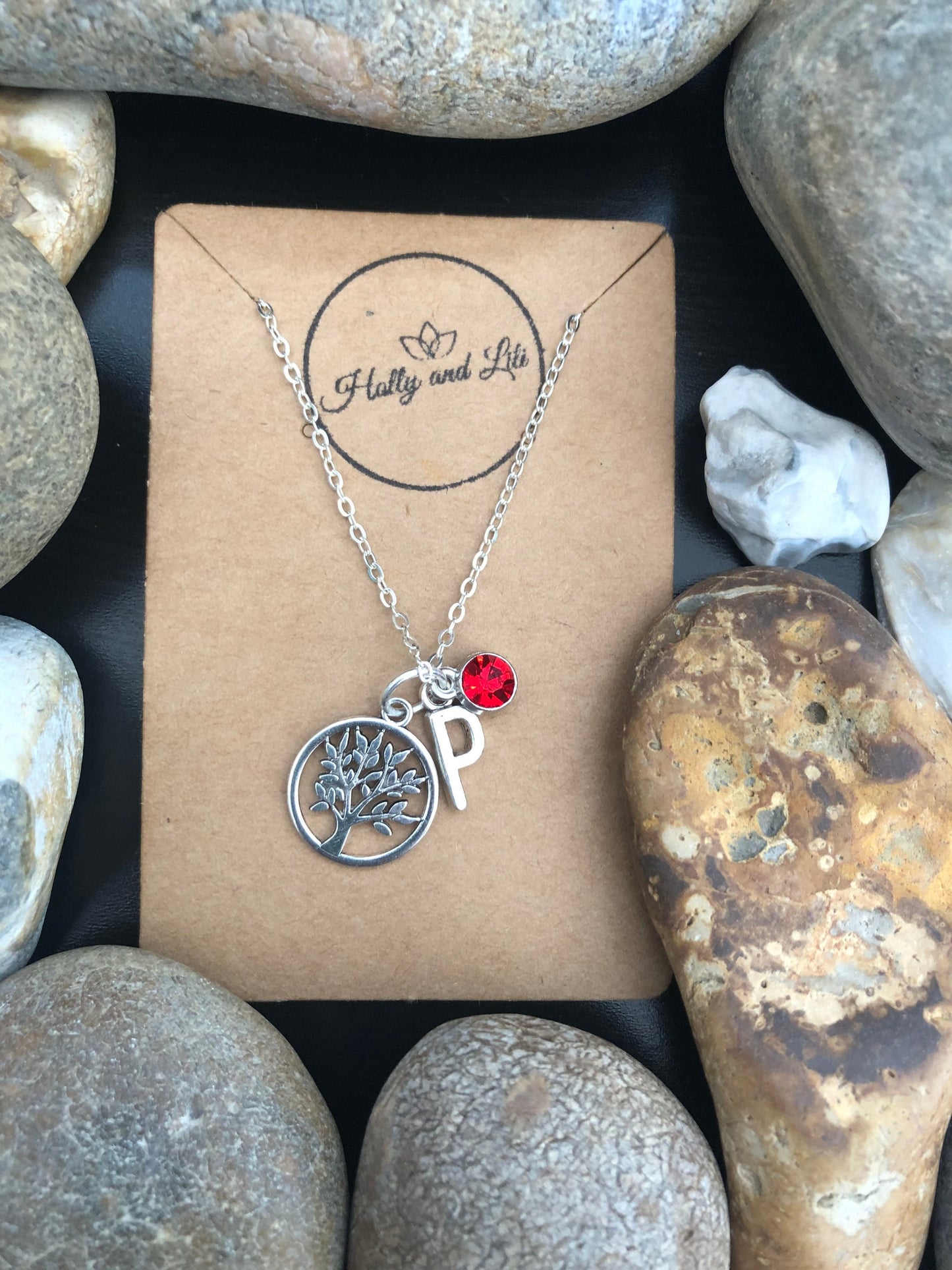 Tree Of Life Personalised Pendant Charm Necklace, Alphabet Initials, Birthstone Charm, Miracle trees, Afterlife, Earth And Heaven Cute Gifts