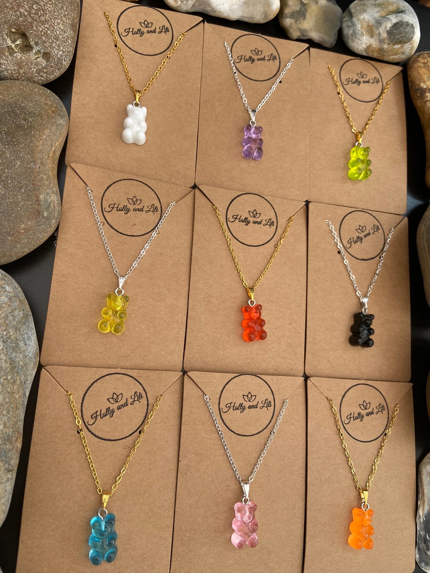 Gummy Bear Pendant Necklace, 9 Variations, Personalised Novelty Chain, Teddy Bear, First Necklace, Cute Unique Gifts, Stocking Filler Gifts