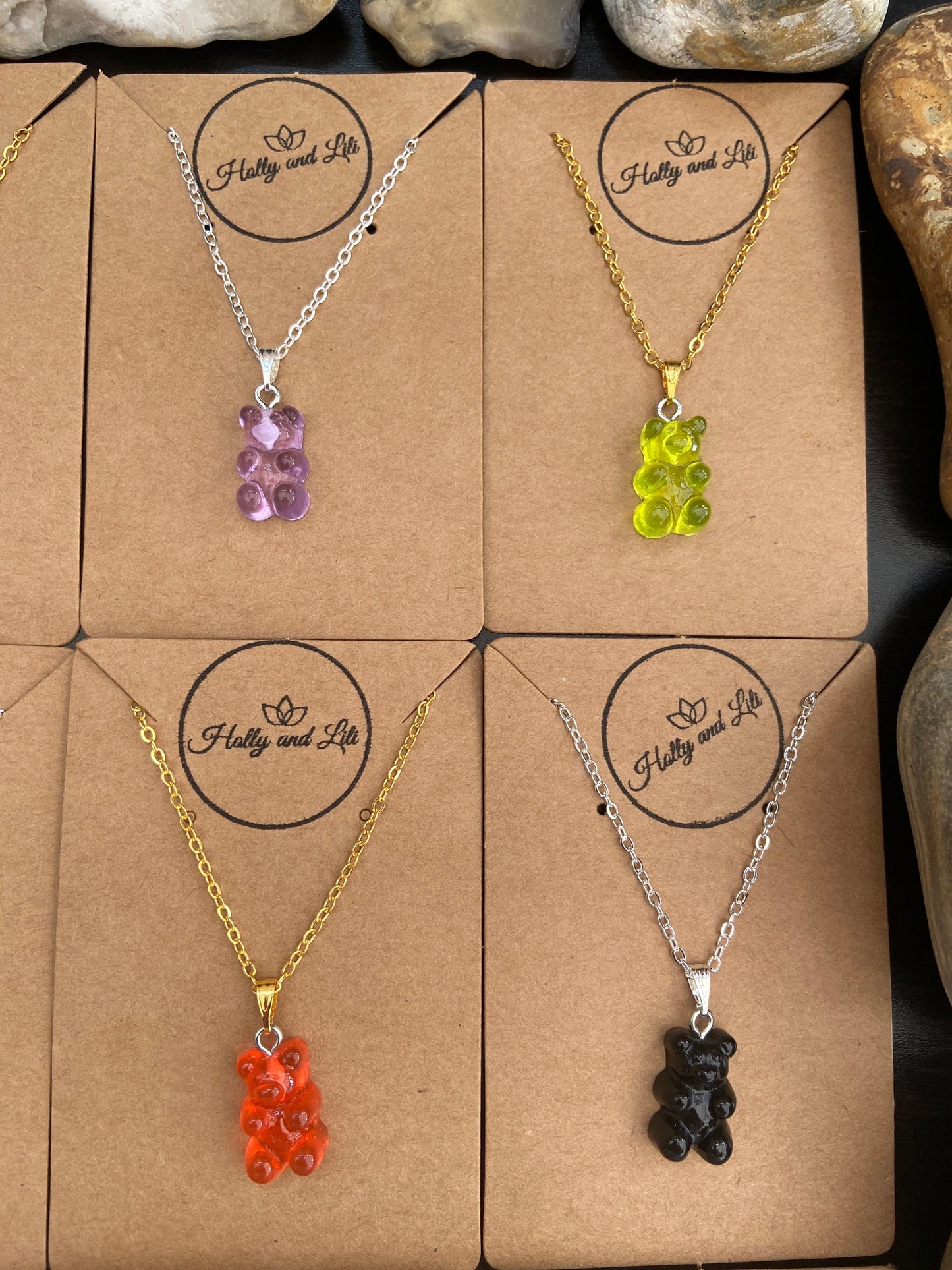 Gummy Bear Pendant Necklace, 9 Variations, Personalised Novelty Chain, Teddy Bear, First Necklace, Cute Unique Gifts, Stocking Filler Gifts