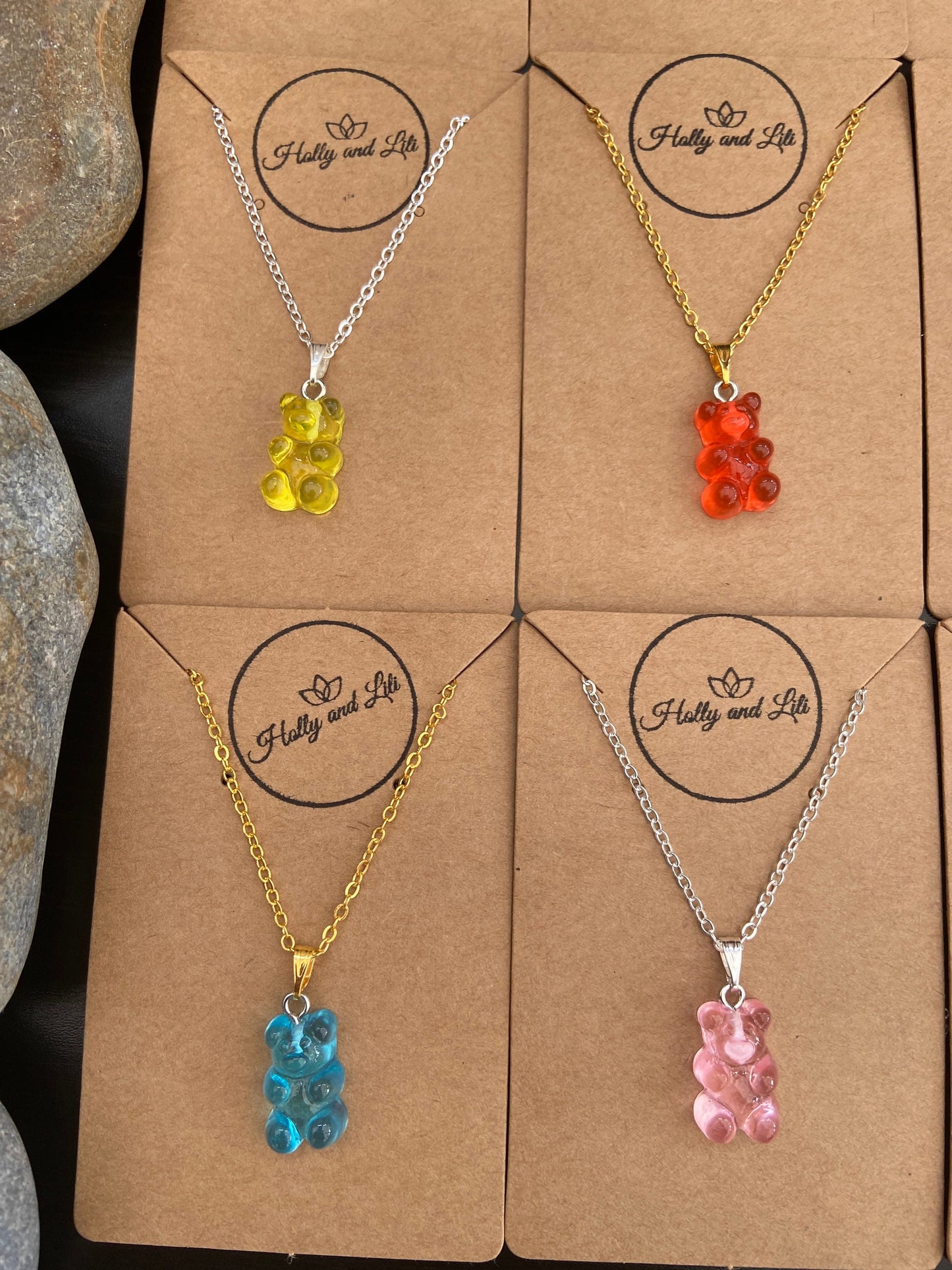 Gummy Bear Pendant Necklace, 9 Variations, Personalised Novelty Chain, Teddy Bear, First Necklace, Cute Unique Gifts, Stocking Filler Gifts