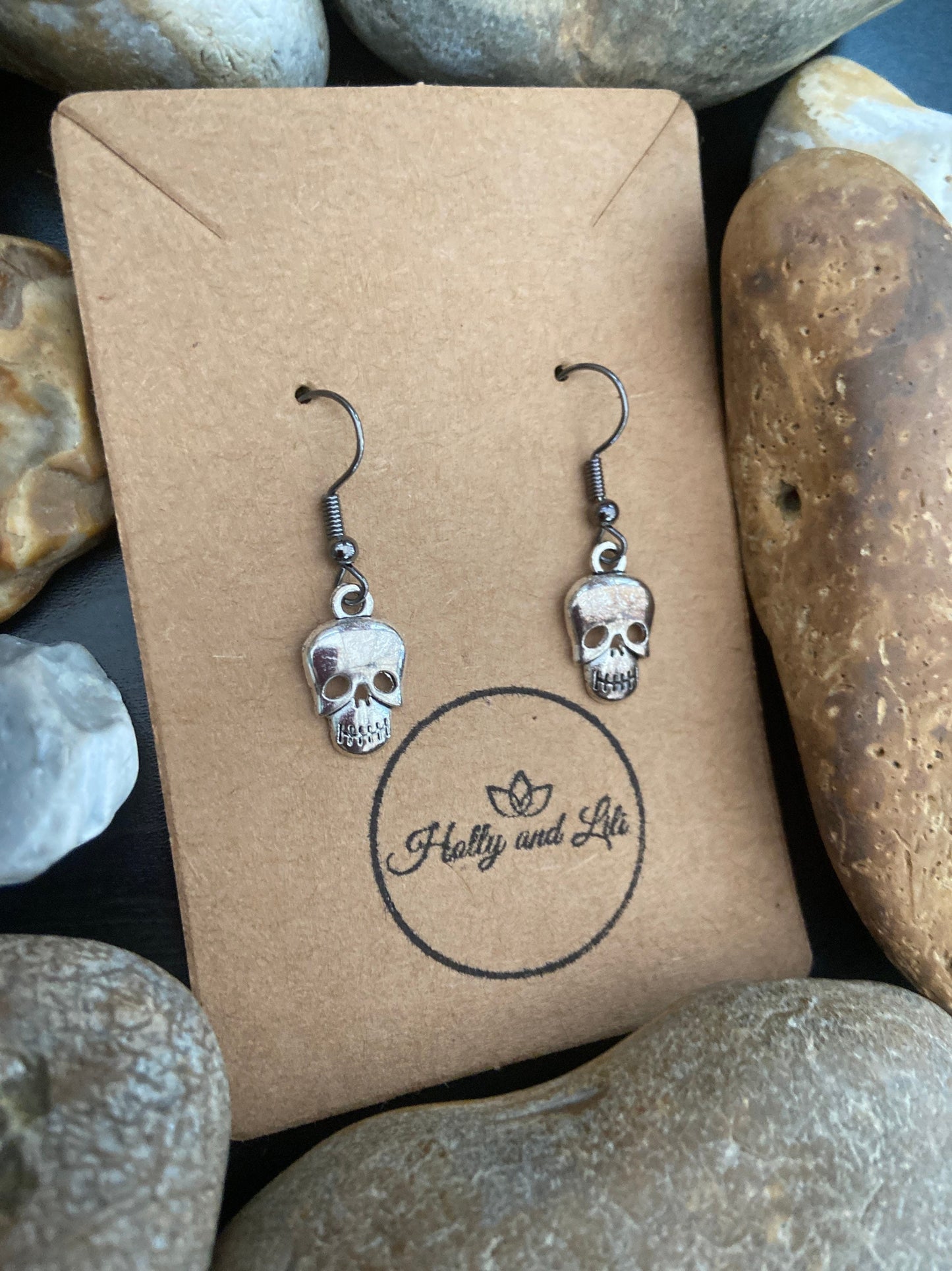 Skull Style Novelty Earrings, Personalised Earrings, Skull Hoops, Skull Hooks, Skull Earrings, Spooky earrings, Novelty earrings , Gifts For