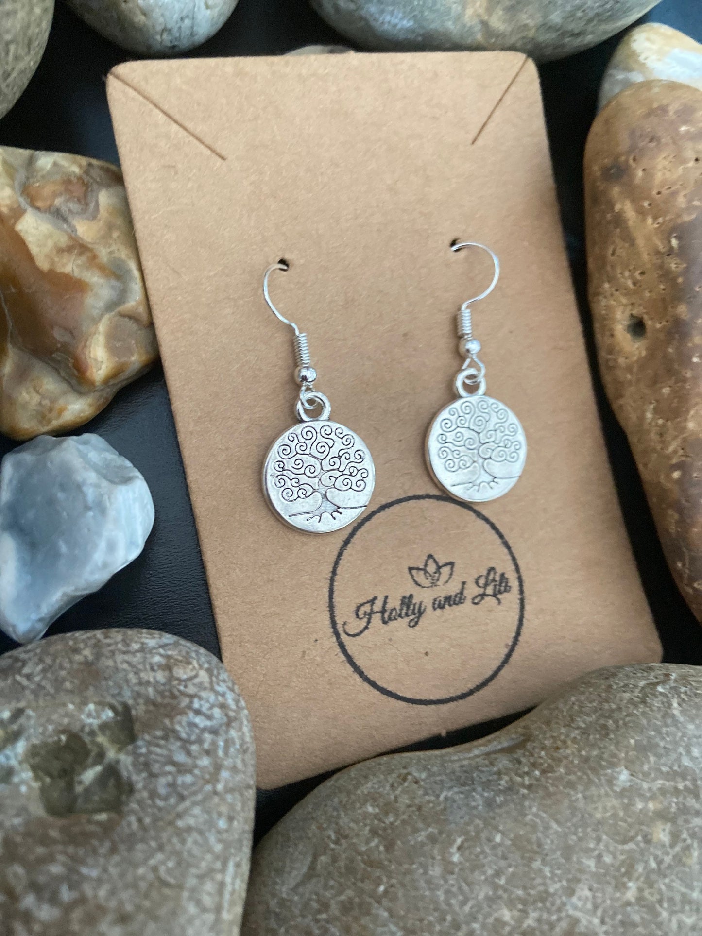 Tree Of Life Round Earrings, Personalise Your Earring Hooks, Tree Of Life Earrings, Tree Earrings, Life Earrings, Tree Of Life Hoops,  Gifts