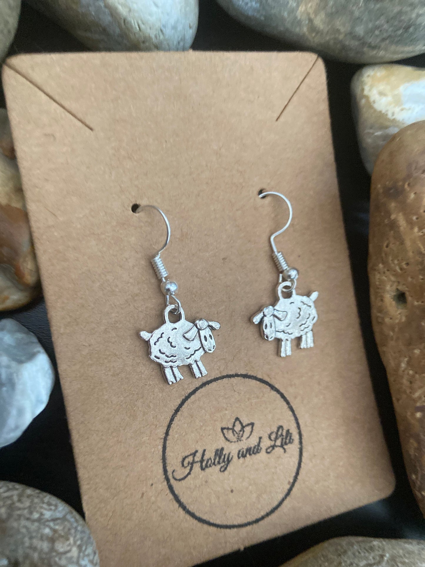 Sheep Style Novelty Earrings, Lamb Novelty Style Hoops, Sheep Earring Hooks, Personalised Lamb Earrings, Cute First Earrings, Gifts For Her