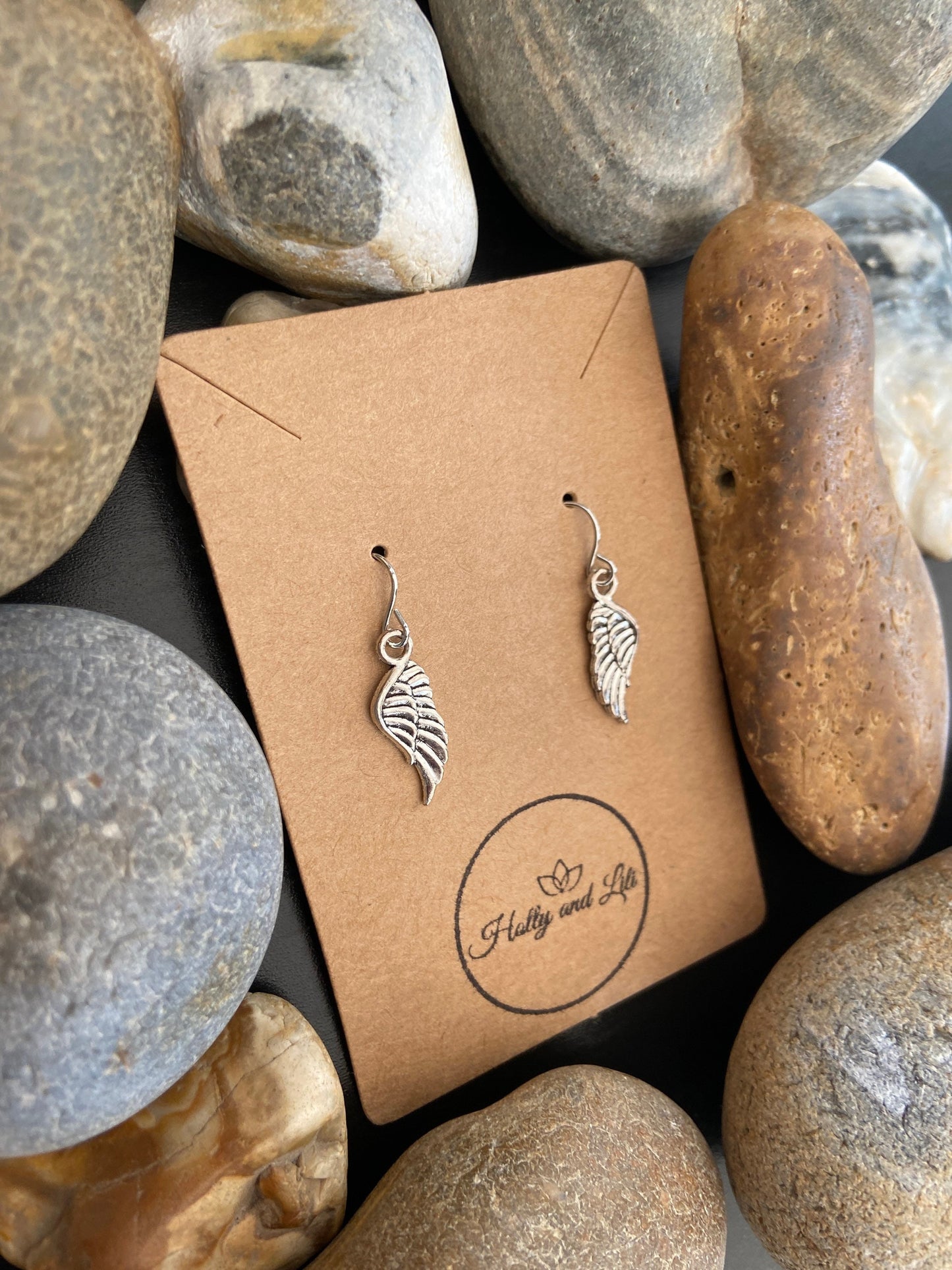 Angel Wing Silver Style Earrings, Personalised Earrings, Guardian Angel Wing Earrings, Angel Hoops, Angel Hooks, Angel Earrings, Winged Gift