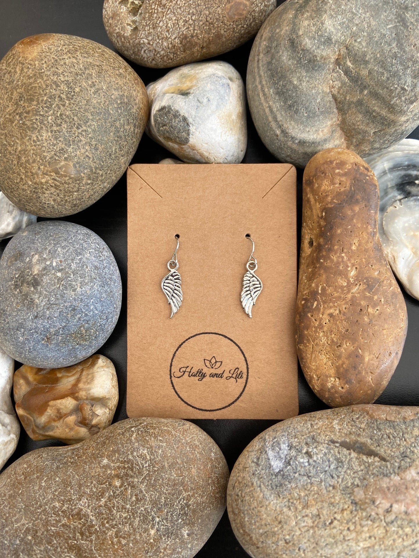 Angel Wing Silver Style Earrings, Personalised Earrings, Guardian Angel Wing Earrings, Angel Hoops, Angel Hooks, Angel Earrings, Winged Gift