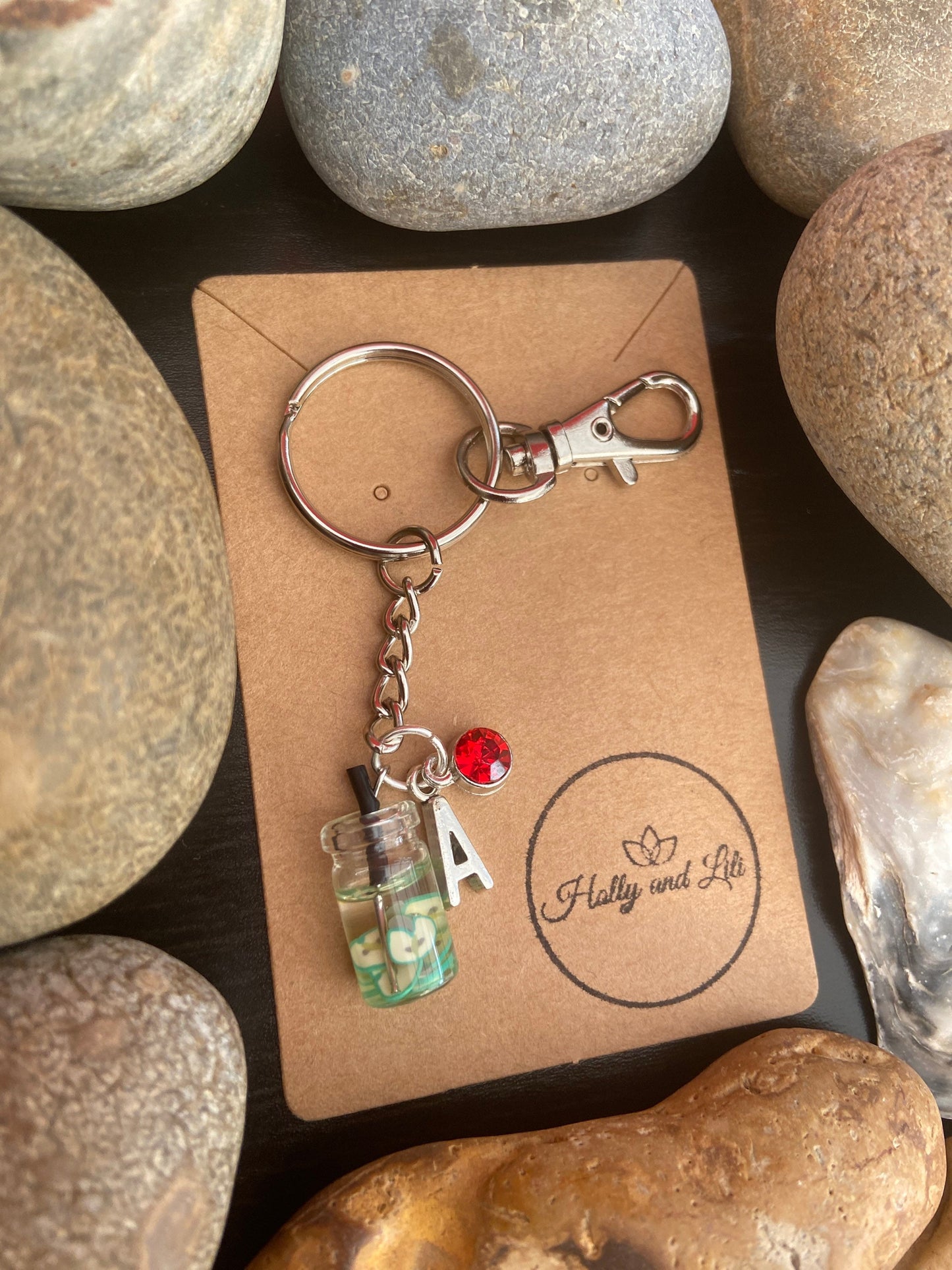 Apple Fruit Water Personalised Keyring, Apples Keychain, Novelty Zipper Chain, Birthstone Charm, Alphabet Initial, Initials Keyrings, Gifts