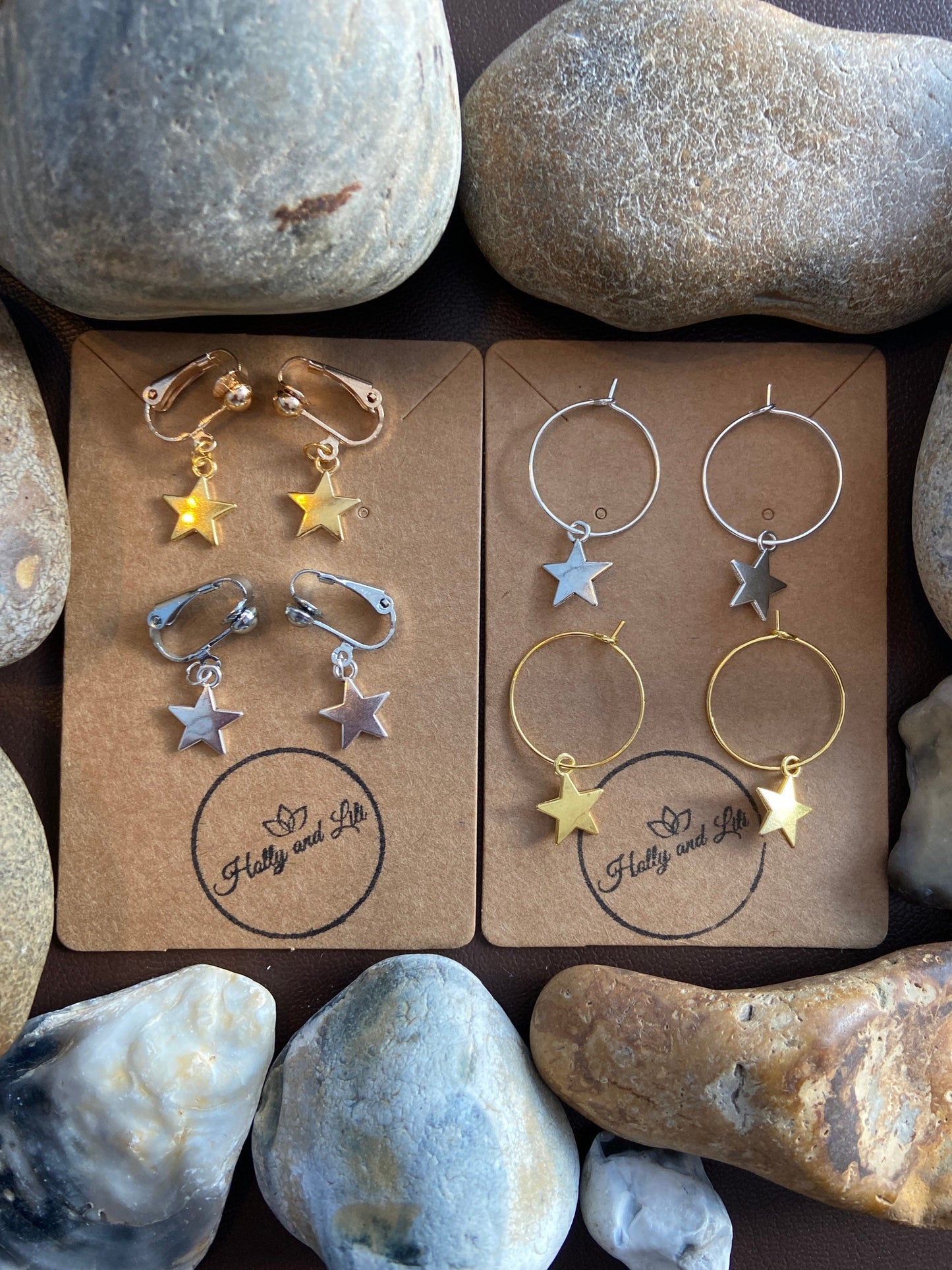 Stars Clip On / Hoop Earrings, First Earring Hooks, Stars Hoops, Stars Clip On, Clip On Stars, First Clip On Earring, Astronomy Hoops