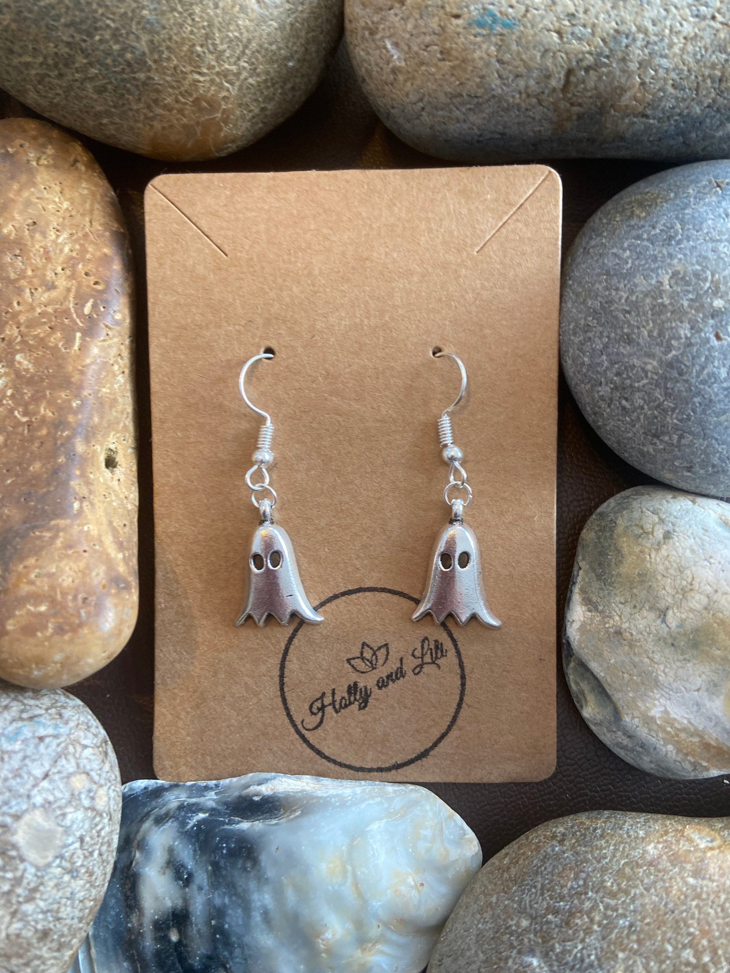 Ghost Earrings, Scary Earrings, Ghostly Personalised Earrings, Ghost Hoops, Spooky Earring Hooks, Ghosts Earrings, Gift For BFF