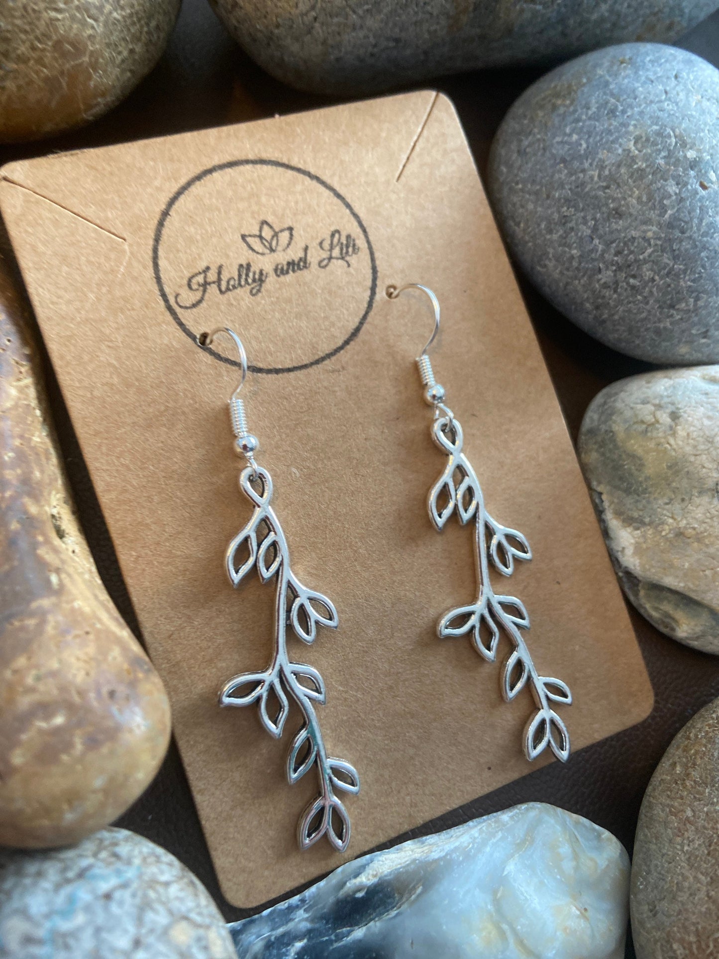 Leaf & Branch Earrings, Leaf Earrings, Branches Personalised Earrings, Tree Hoops, Leaf Earring Hooks, Leaves Earrings, Leaf Gift For BFF