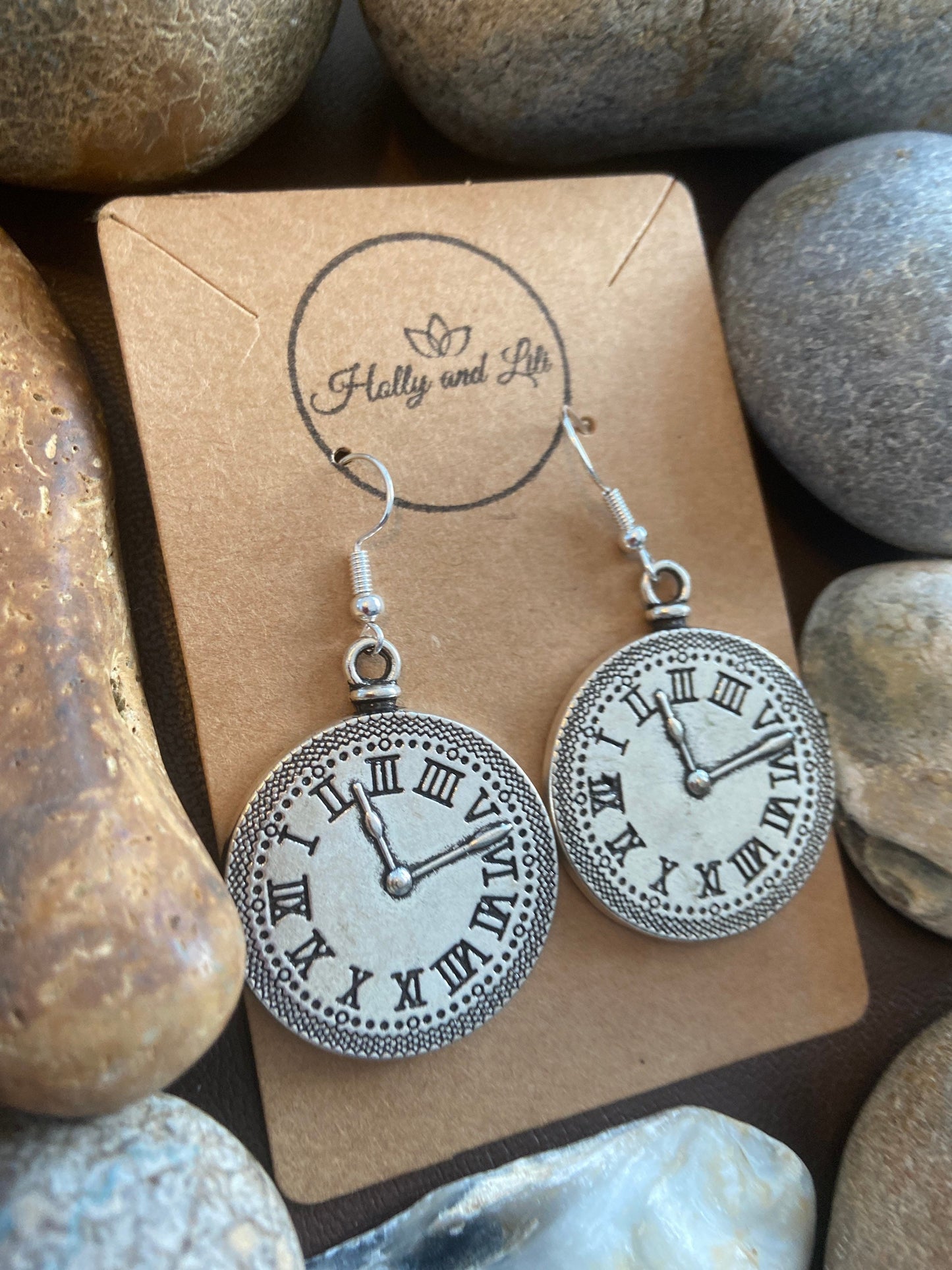 Clock Earrings, Clocks Earrings, Clock Personalised Earrings, Clock Hoops, Time Earring Hooks, Watch Earrings, Clock Gift For BFF