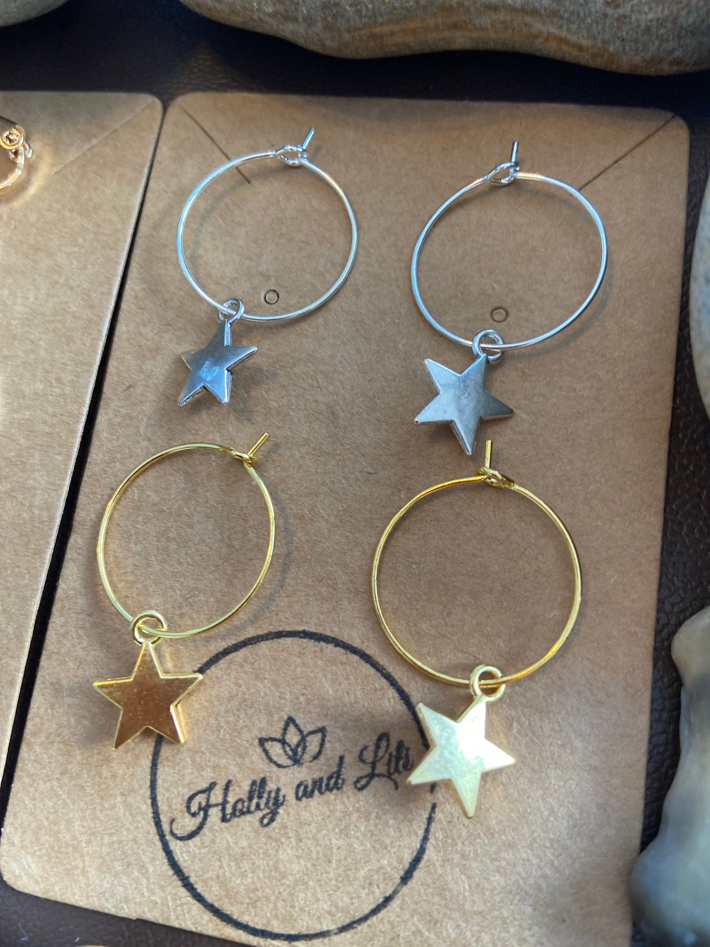 Stars Clip On / Hoop Earrings, First Earring Hooks, Stars Hoops, Stars Clip On, Clip On Stars, First Clip On Earring, Astronomy Hoops