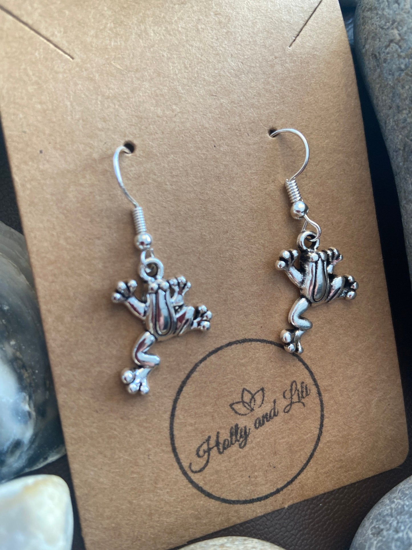 Frog Style Earrings, Silver Frogs Earrings, Toad Personalised Earrings, Amphibian Earrings, Wild Frogs, Froggy Earring Hooks, Frog Hoops