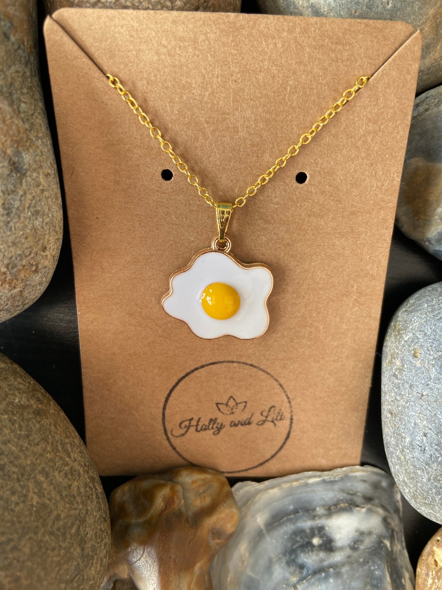 Fried Egg Novelty Pendant Necklace, Eggs Chain, Fried Eggs Jewellery, Egg Necklace, Eggs Necklace, Egg Gifts