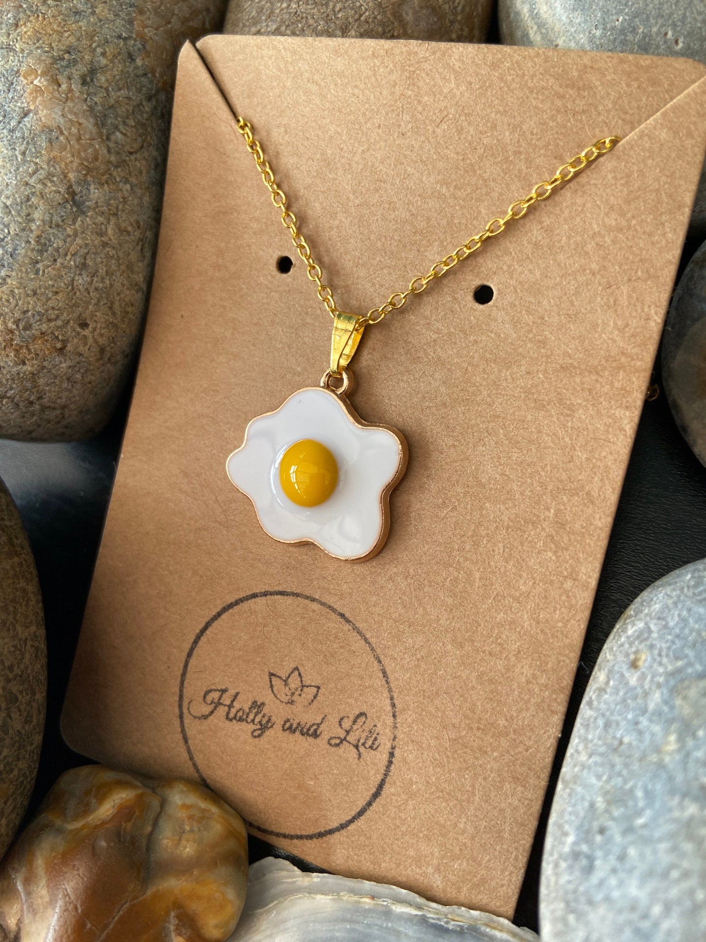 Fried Egg Novelty Pendant Necklace, Eggs Chain, Fried Eggs Jewellery, Egg Necklace, Eggs Necklace, Egg Gifts