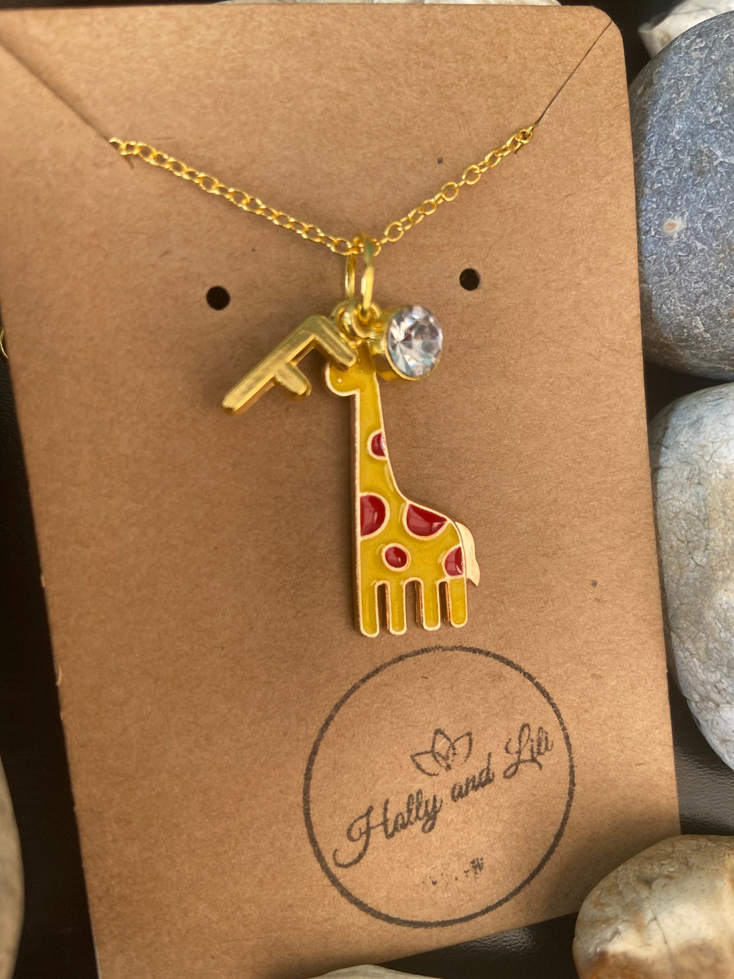 Giraffe Novelty Pendant Necklace, Personalised Giraffes Chain, Giraffe , Giraffes , Alphabet & Birthstone Necklaces, First Necklace, Bff