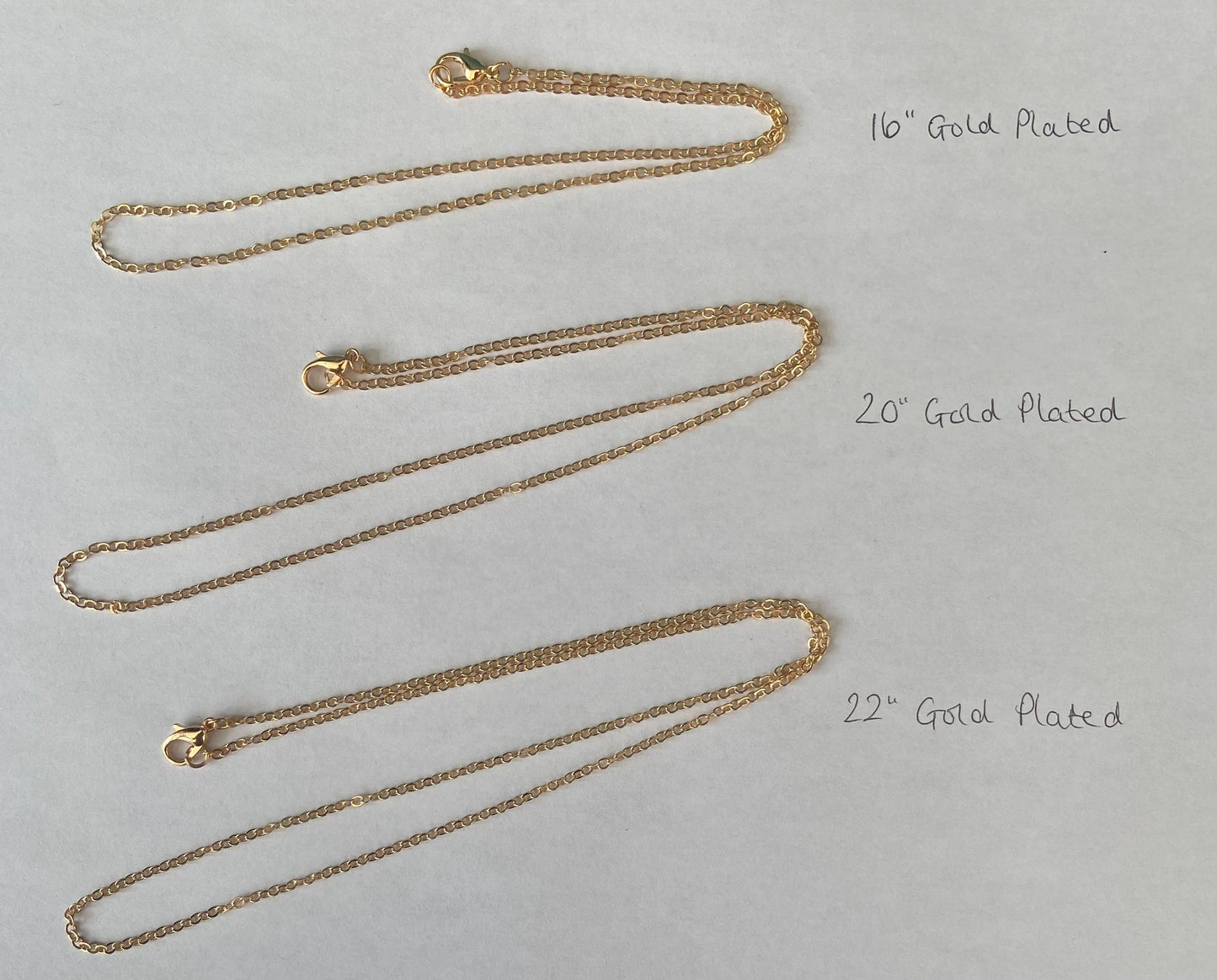 Buy Chains - Gold Plated- Silver Plated-Rose Gold Plated - 925 Sterling Silver Many Sizes 16”,18”.20” & 22”