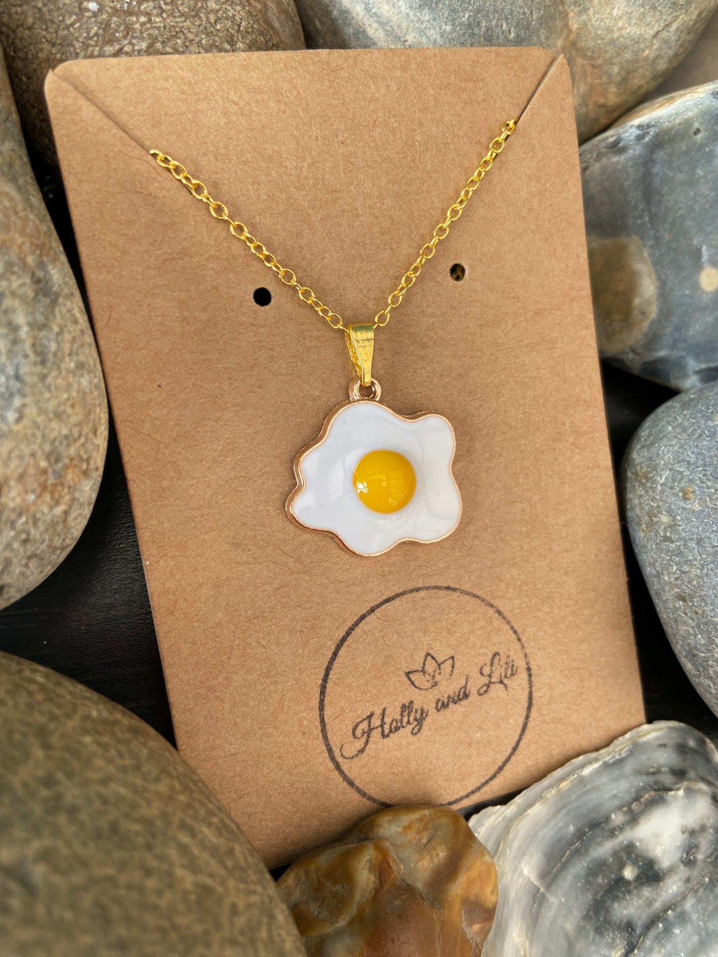 Fried Egg Novelty Pendant Necklace, Eggs Chain, Fried Eggs Jewellery, Egg Necklace, Eggs Necklace, Egg Gifts