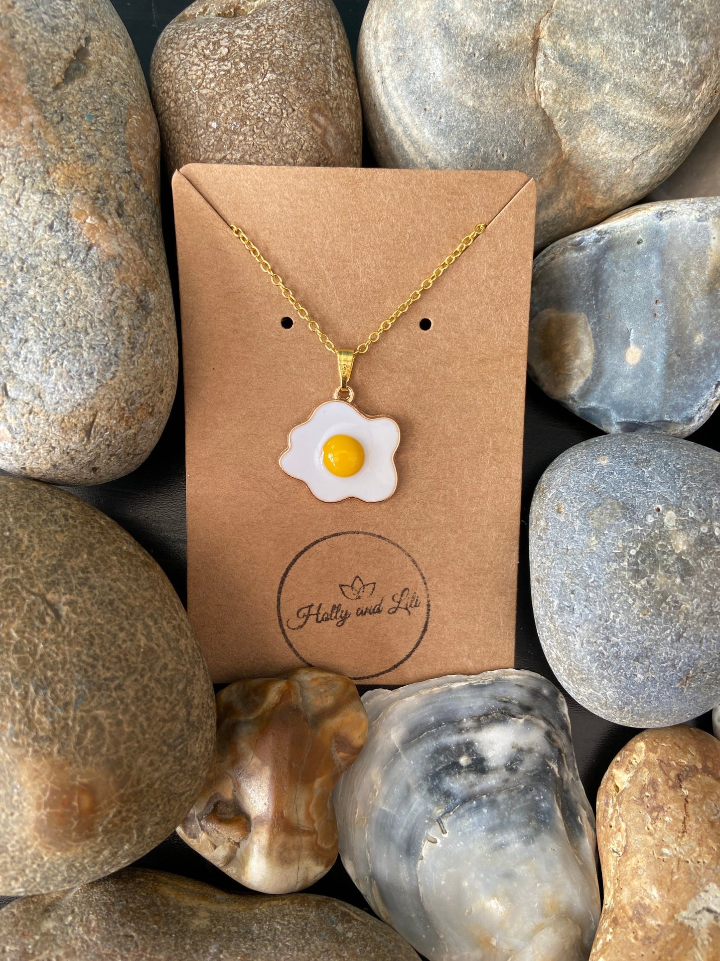 Fried Egg Novelty Pendant Necklace, Eggs Chain, Fried Eggs Jewellery, Egg Necklace, Eggs Necklace, Egg Gifts