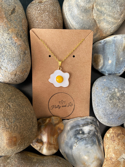 Fried Egg Novelty Pendant Necklace, Eggs Chain, Fried Eggs Jewellery, Egg Necklace, Eggs Necklace, Egg Gifts