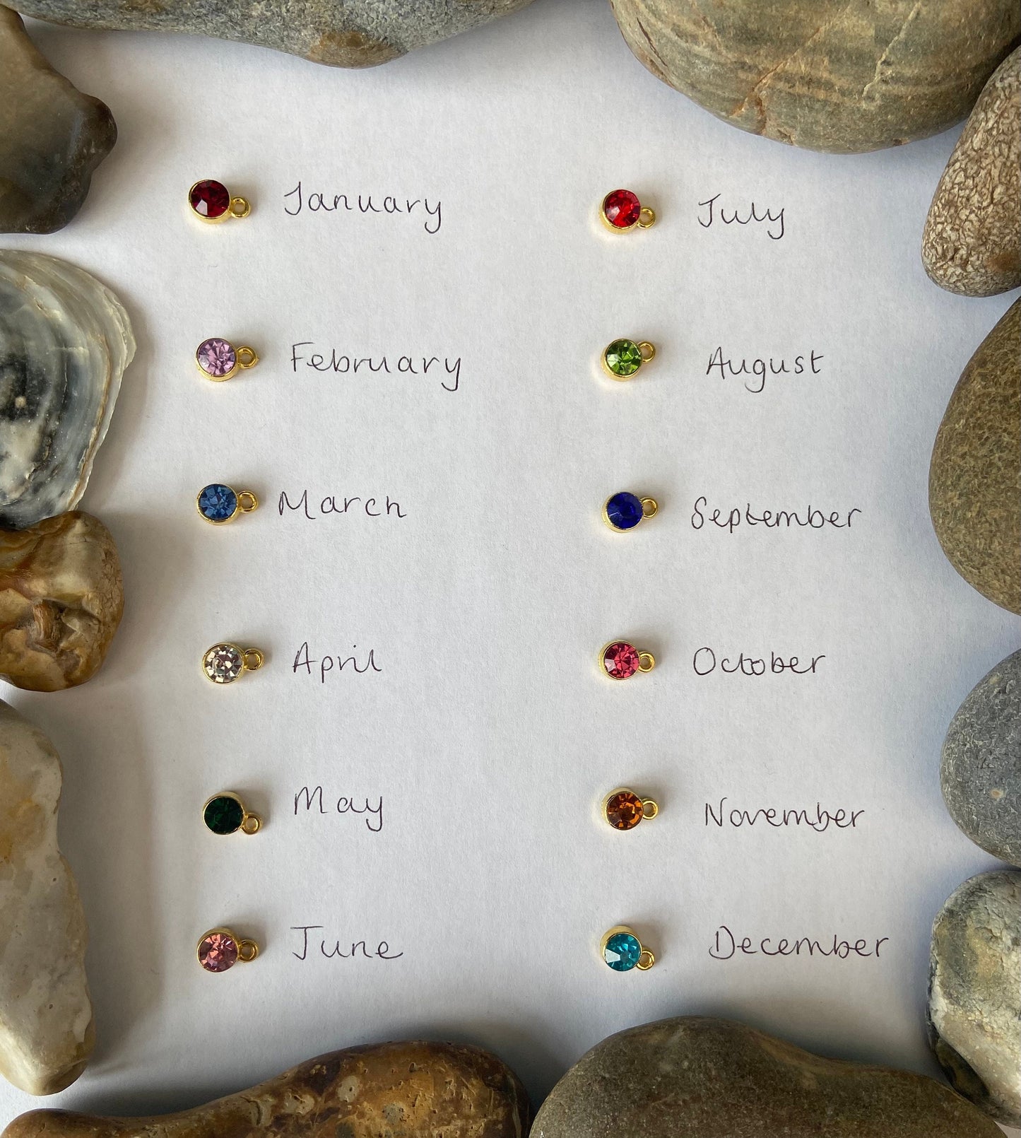 Birthstone 12 Month Charms In Gold Or Silver Style - Add On Or Buy Them Separately From Holly And Lili