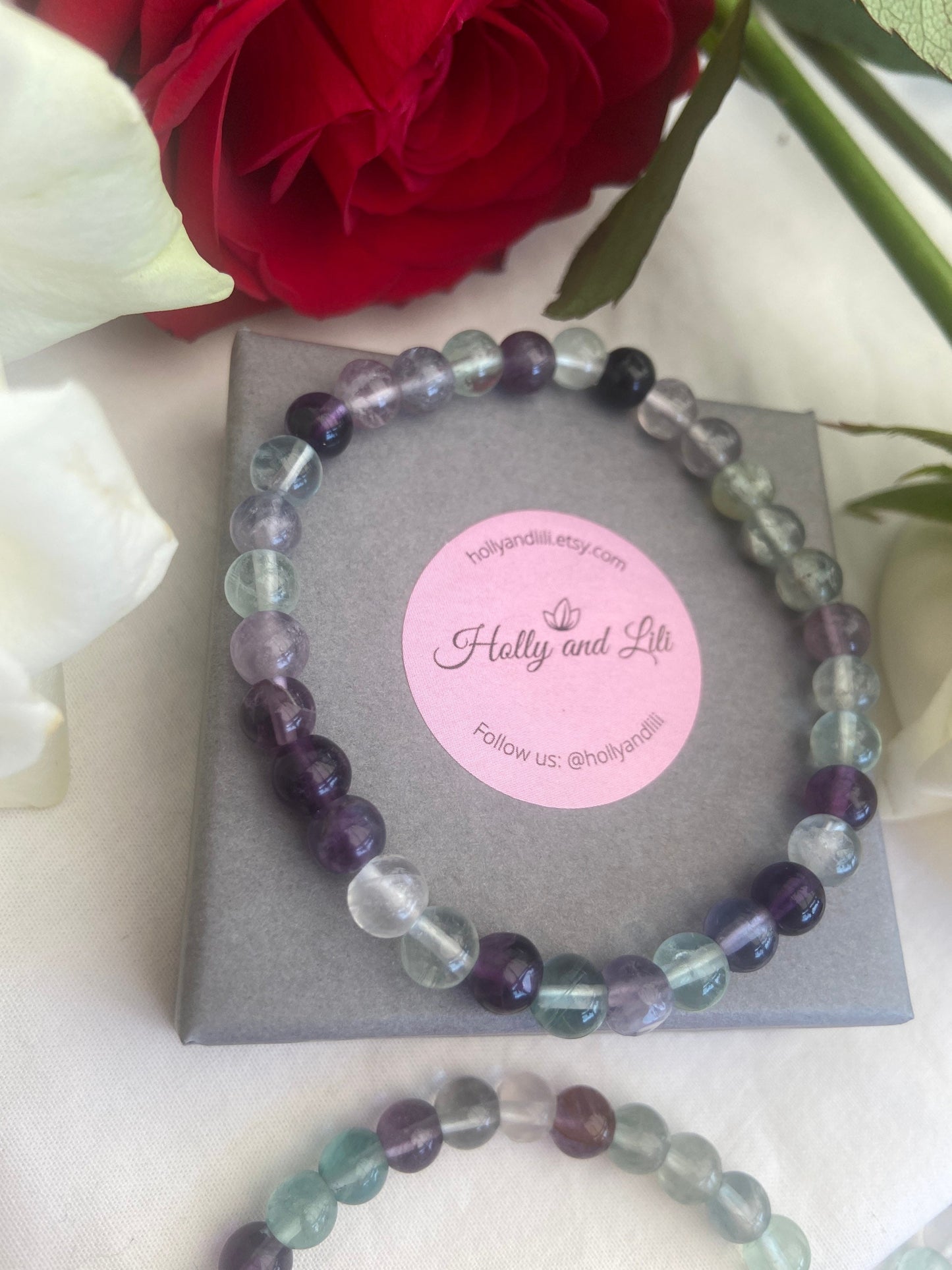 Fluorite Crystal Gemstone Bracelet, Negativity Crystal, Positivity Gemstone, Healing Crystals, Clarity Bracelet, Insomnia, Memory