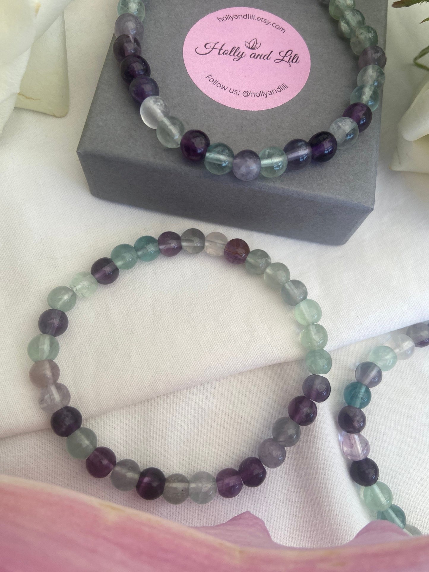 Fluorite Crystal Gemstone Bracelet, Negativity Crystal, Positivity Gemstone, Healing Crystals, Clarity Bracelet, Insomnia, Memory