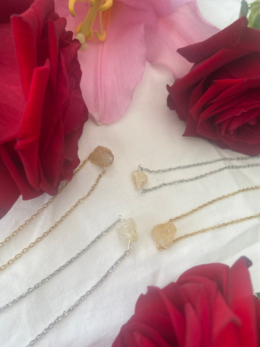 Citrine Raw Crystal Necklace, Raw Gemstone, Necklace, Crystal Necklace,